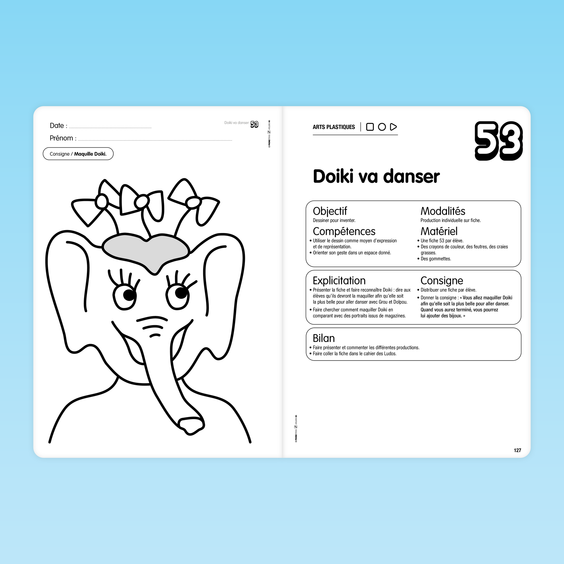 Fiche d'activité artistique Doiki va danser extraite des PhonoLudos MS