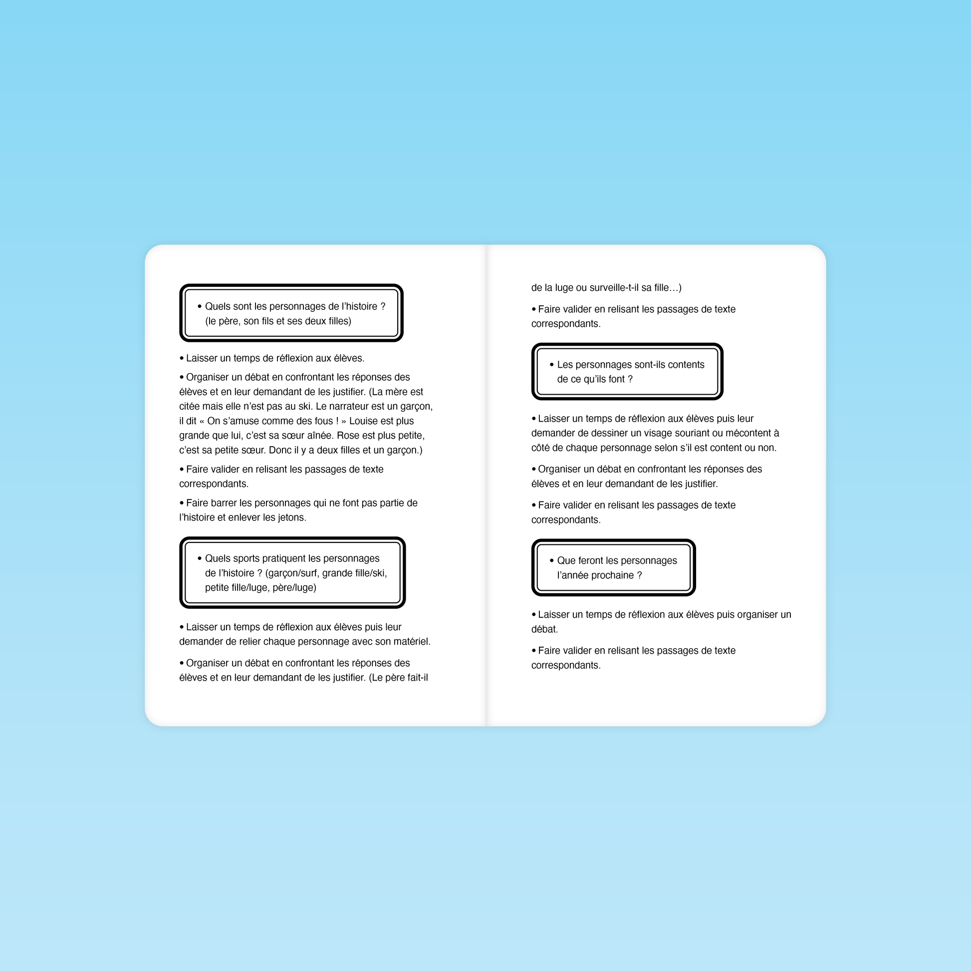 questions sur les personnages et organisation de débats pour développer la compréhension des récits en CP
