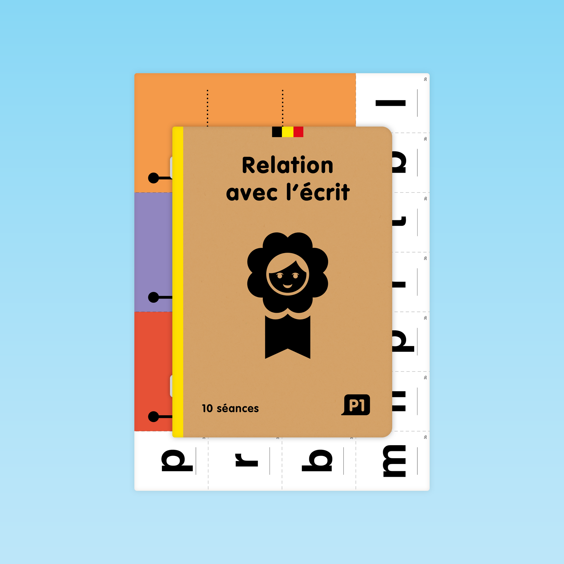 couverture de l’atelier « Relation avec l’écrit » niveau P1 avec visuel coloré