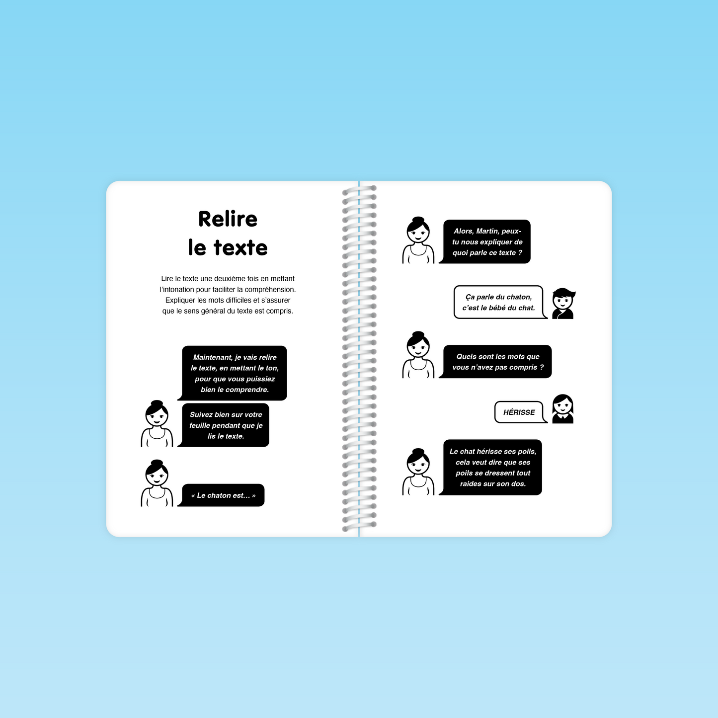 double page du guide Fluence de lecture P1 P2 montrant l’importance de la relecture avec intonation pour mieux comprendre