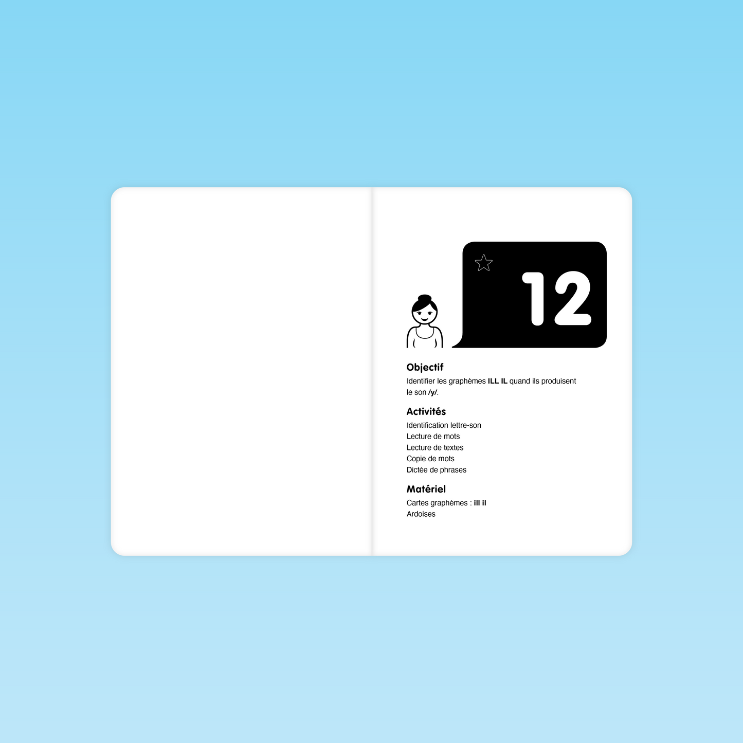fiche de la séance 12 pour identifier les graphèmes ILL et IL en CP et CE1