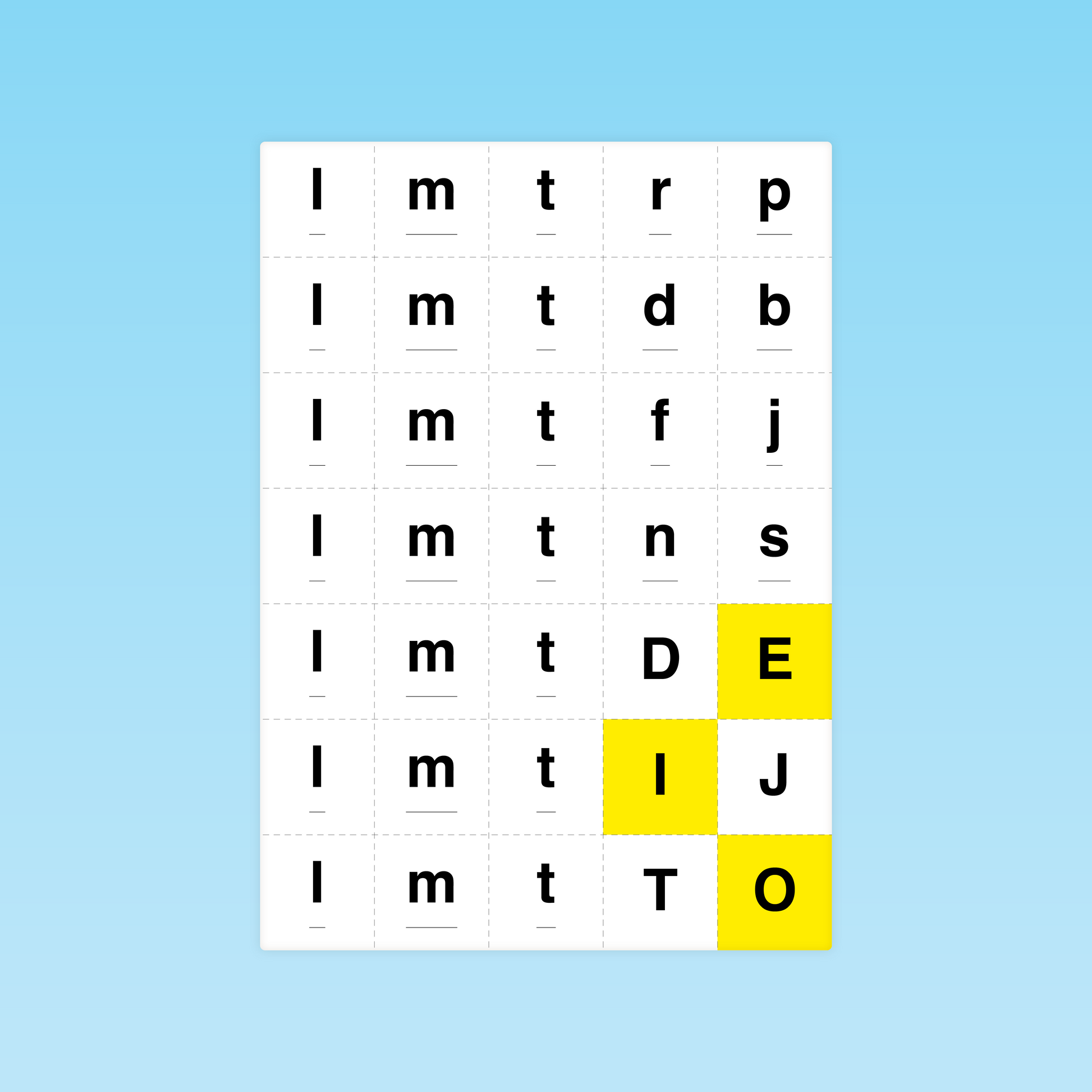 grille de lettres GS : repérer et combiner des syllabes régulières dans un tableau de consonne-voyelle