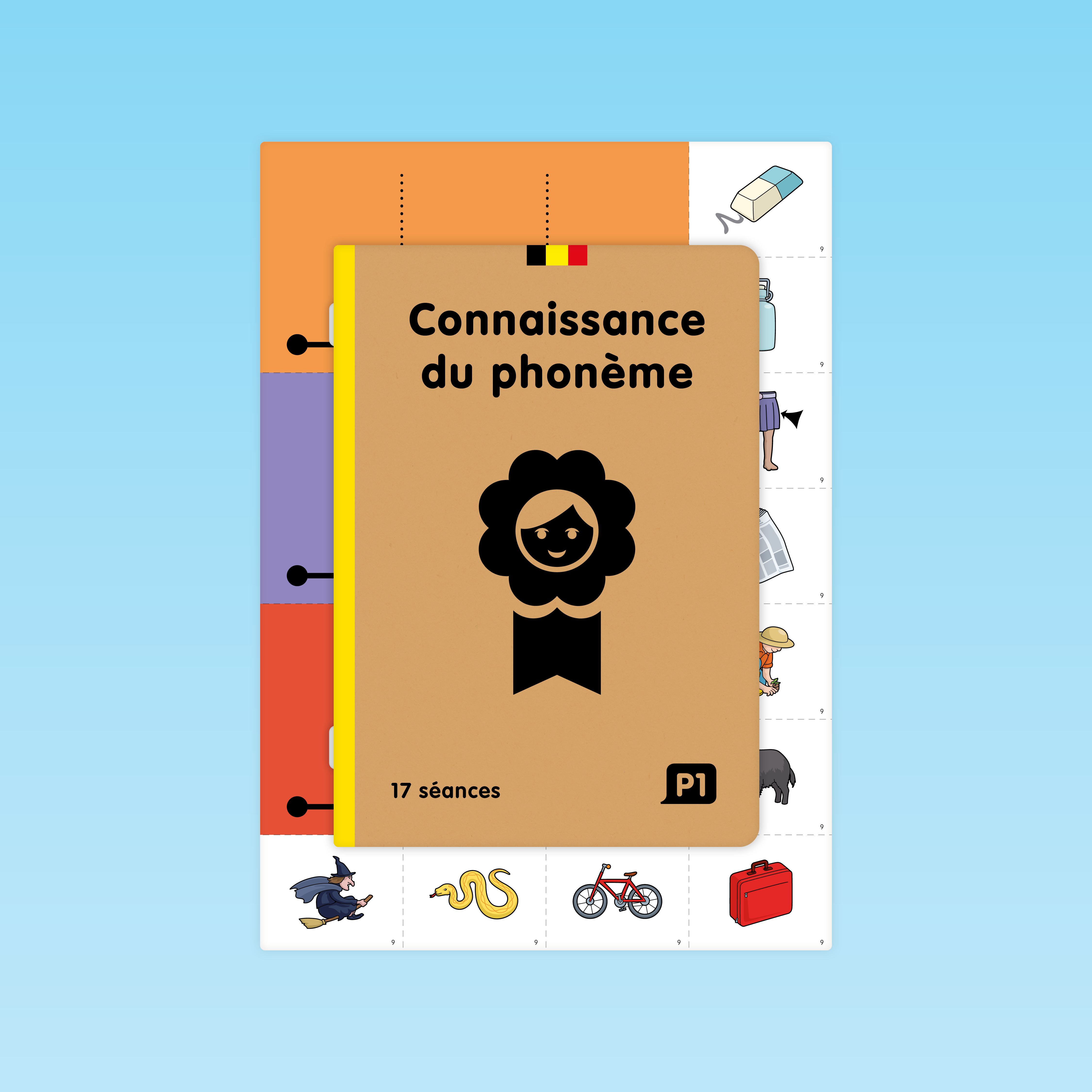 couverture séances connaissance du phonème P1 avec aperçu des activités en couleur