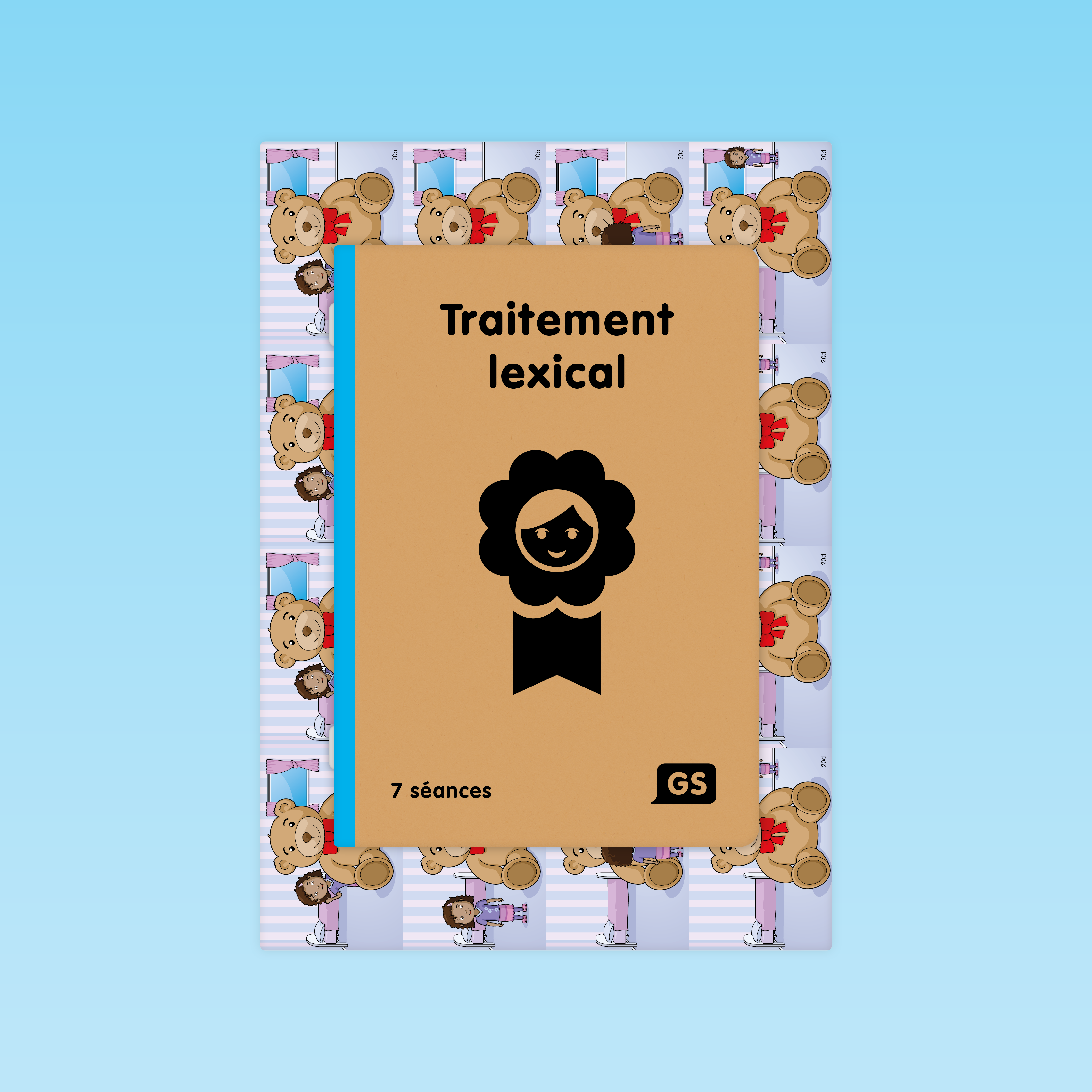 couverture séances traitement lexical GS avec planches d’images d’ours en peluche et d’enfants