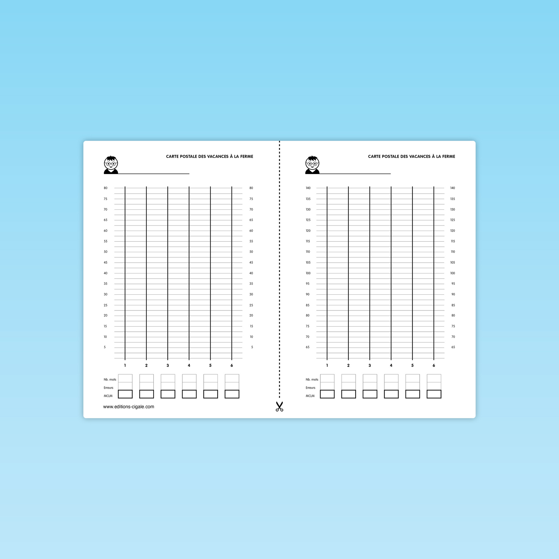 Grilles de suivi de lecture – Carte postale des vacances à la ferme