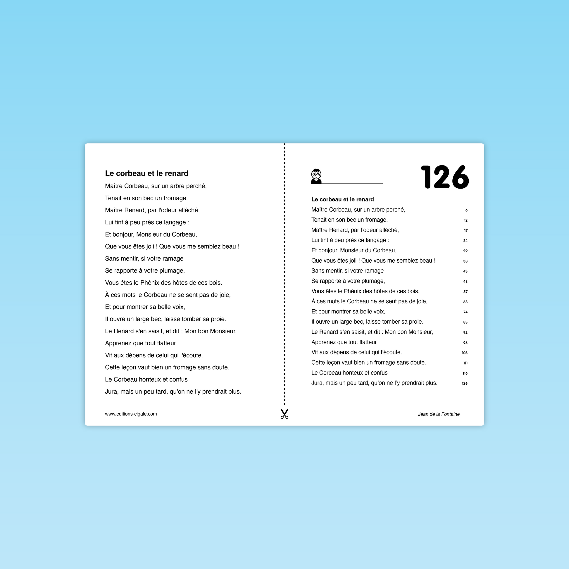 Versions différenciées du texte Le corbeau et le renard – lecture fluide et syllabée