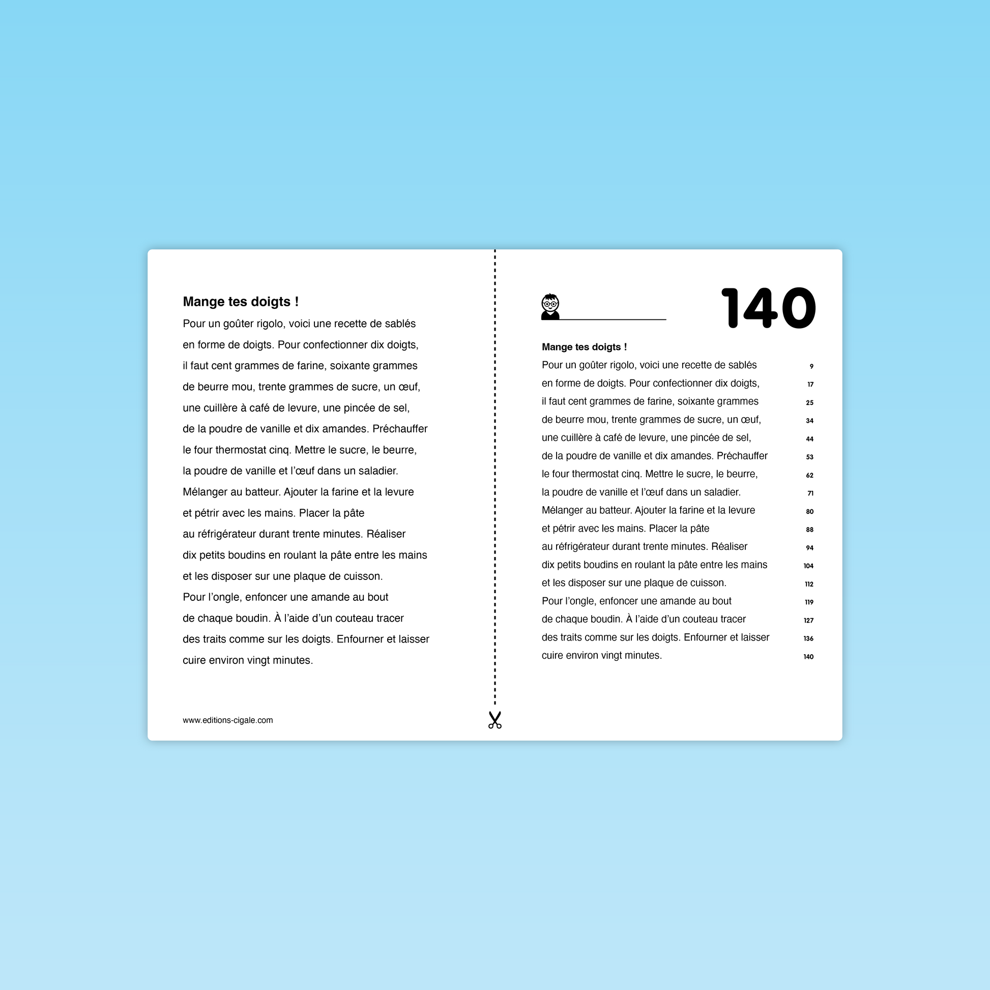 Versions différenciées du texte Mange tes doigts – fluence et différenciation