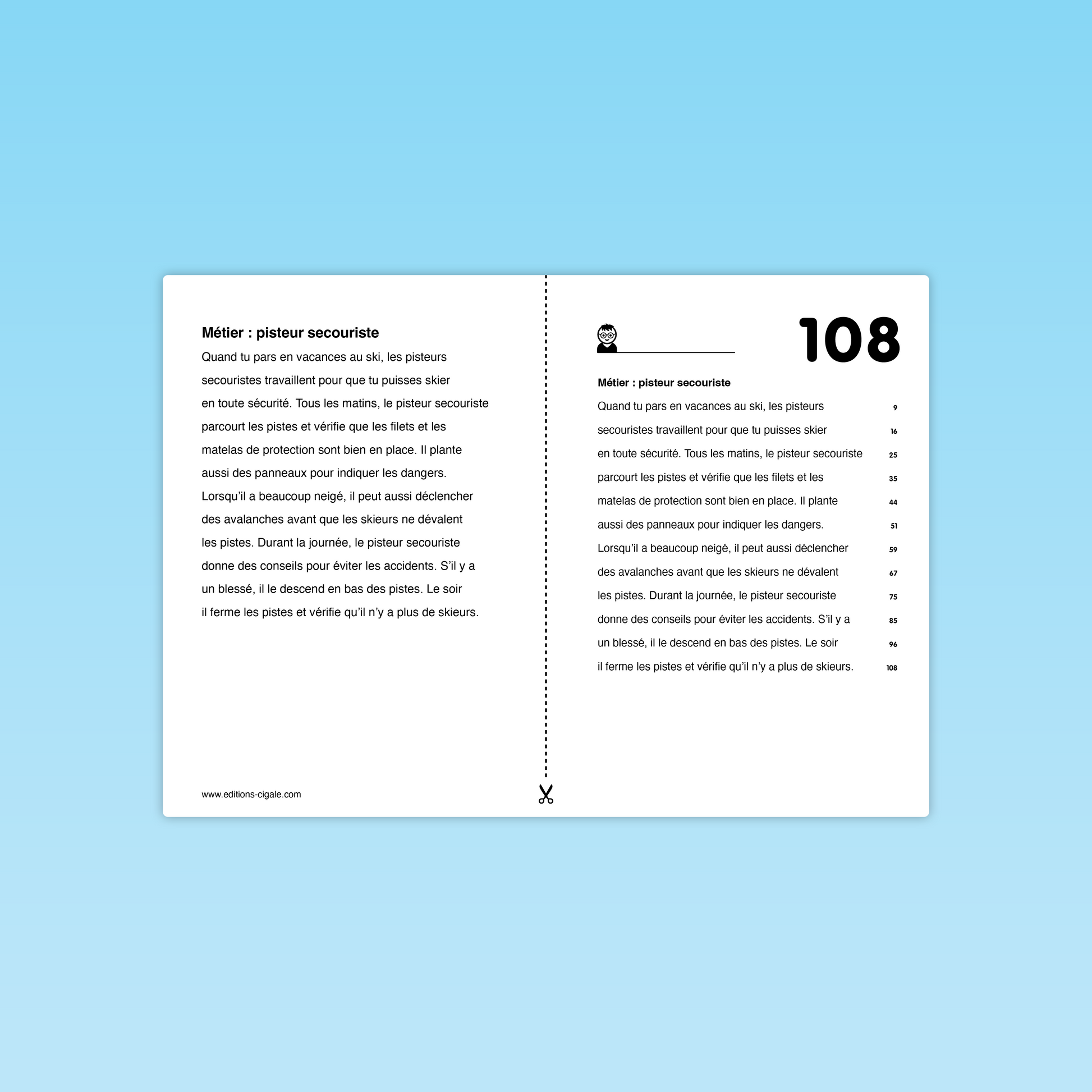 Versions différenciées du texte Pisteur secouriste – fluence et différenciation