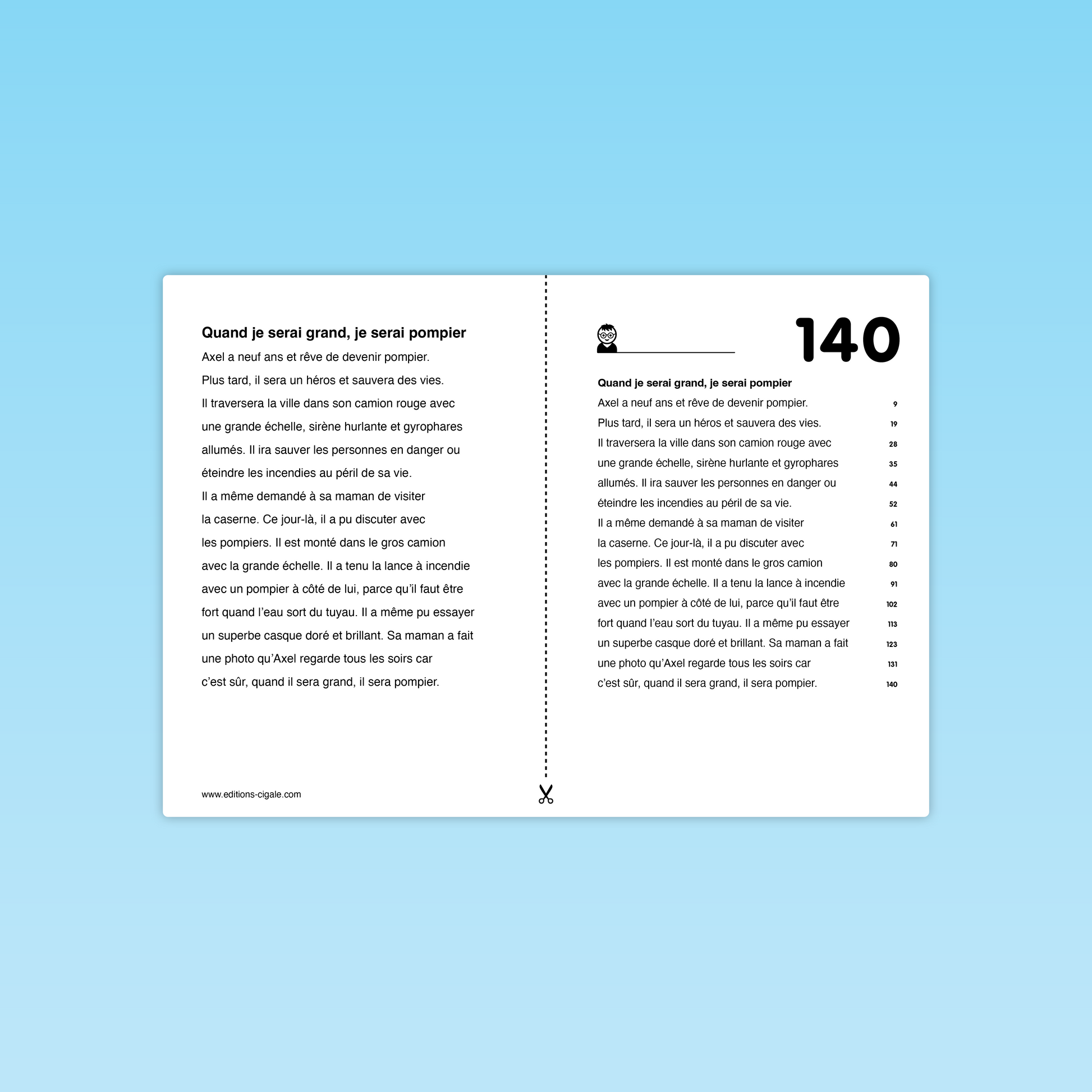 Versions différenciées du texte Quand je serai grand, je serai pompier – fluence et différenciation