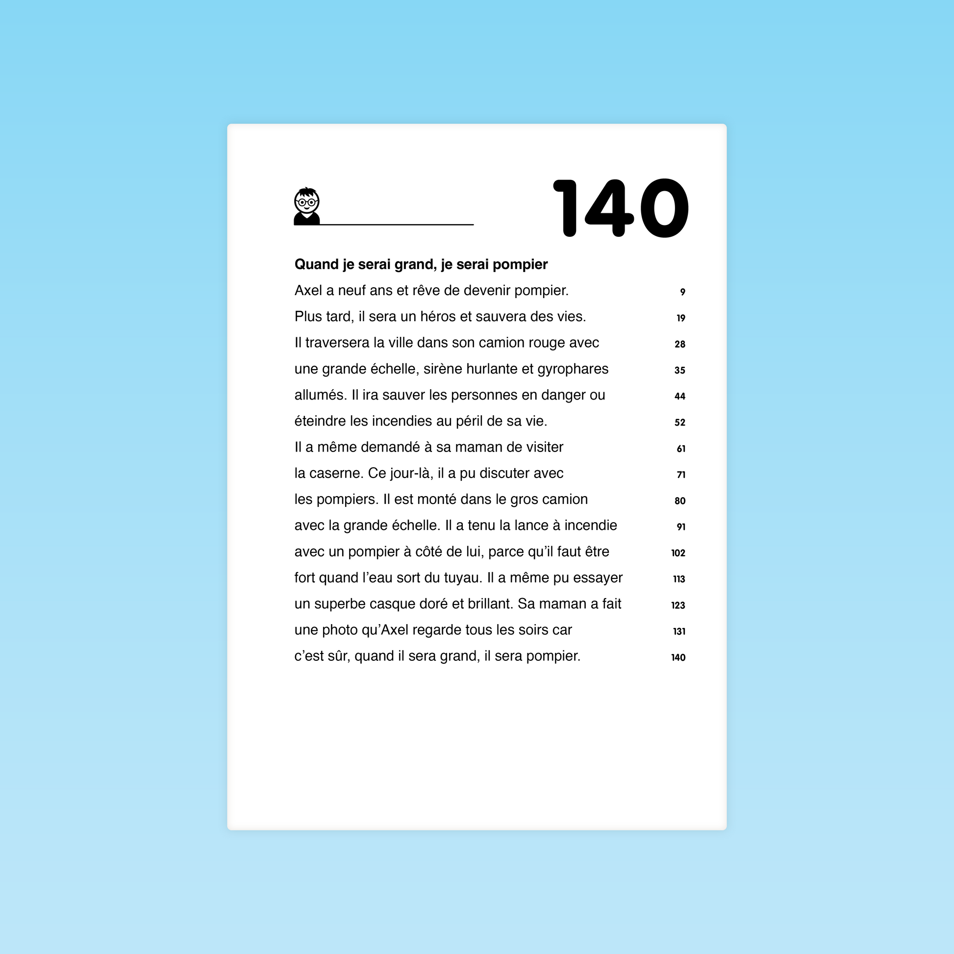 Texte de fluence Quand je serai grand, je serai pompier – lecture fluide et expressive CP-CE