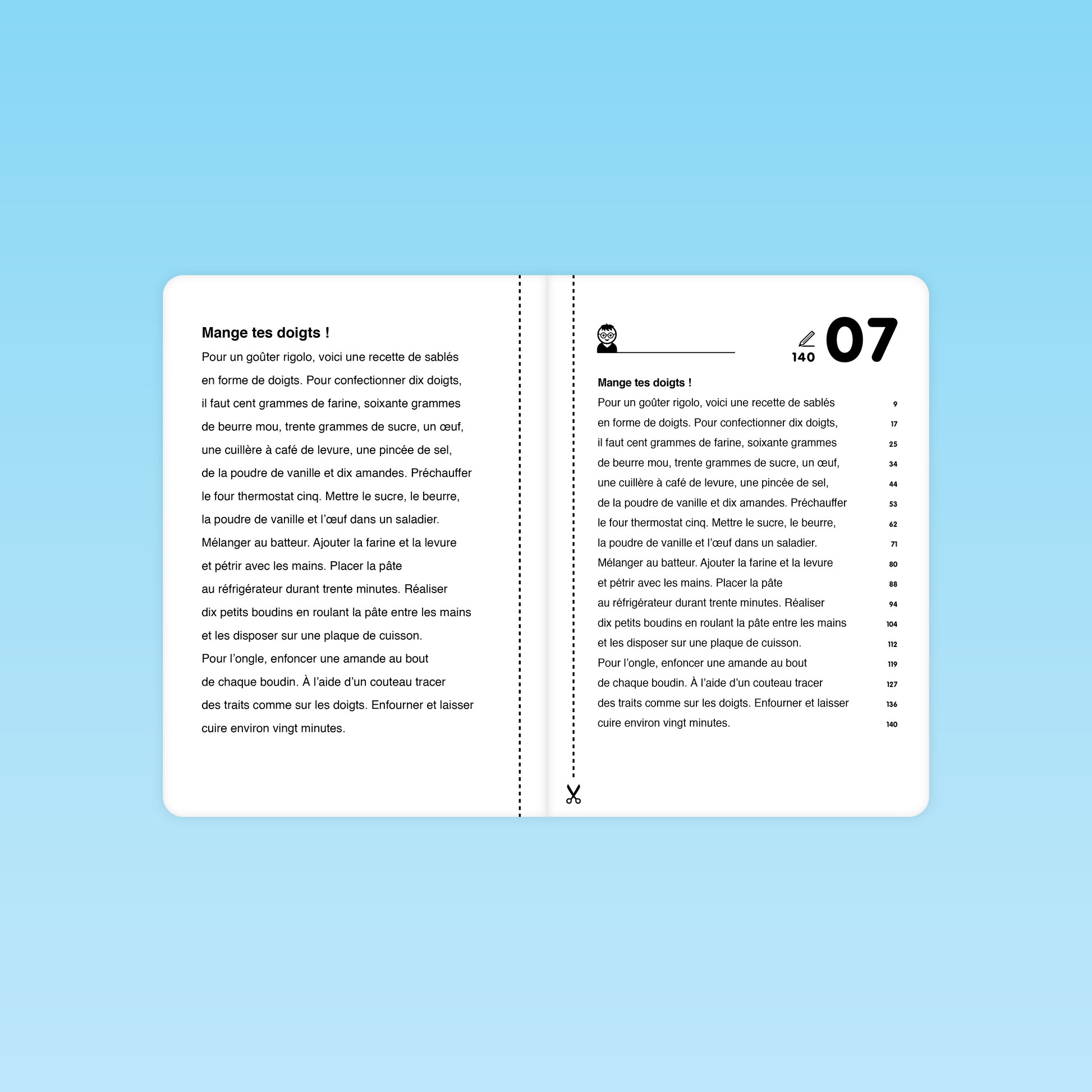 texte fluence Mange tes doigts avec recette amusante pour travailler la lecture rapide