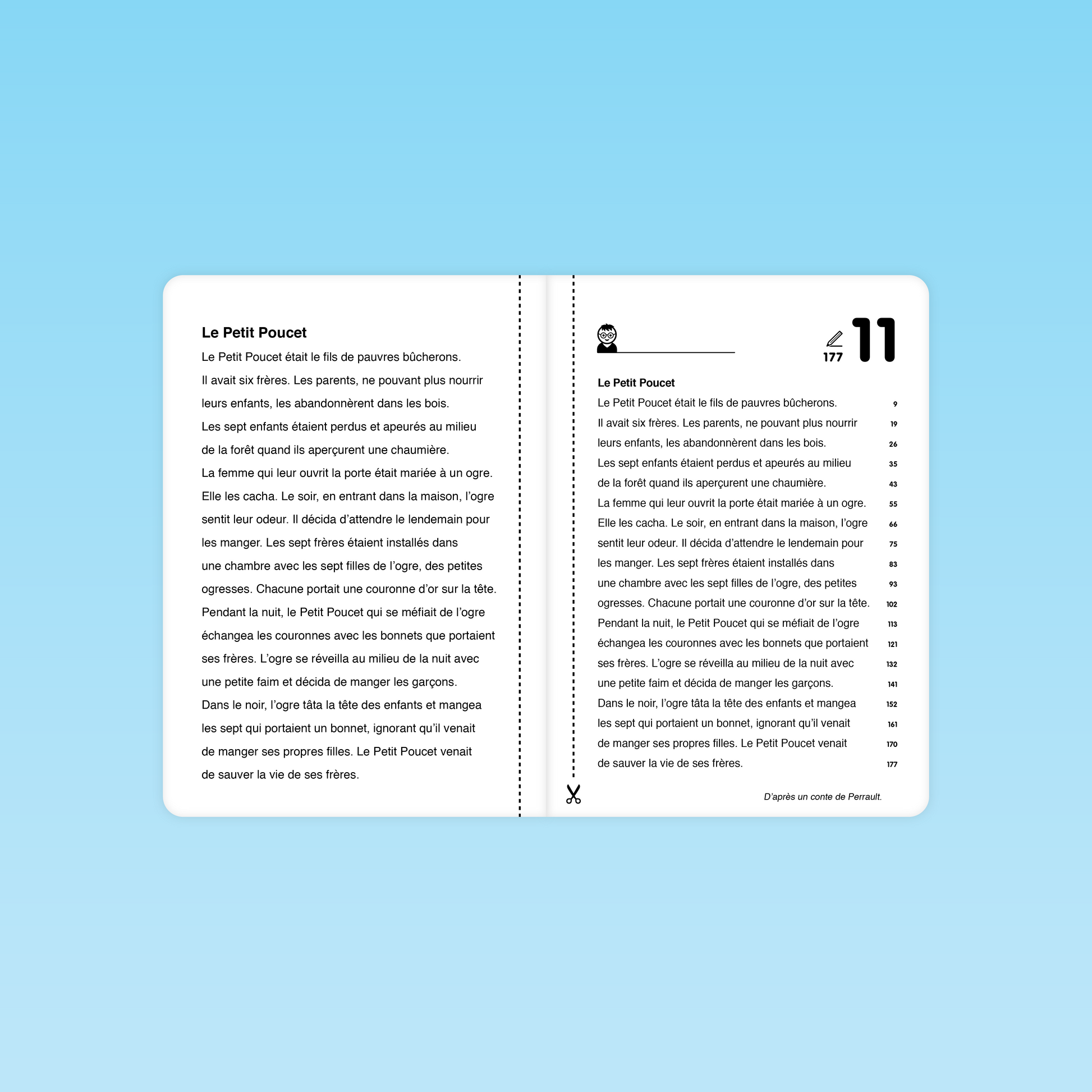 texte fluence Le Petit Poucet adapté d’un conte de Perrault pour lecture en CM et 6e