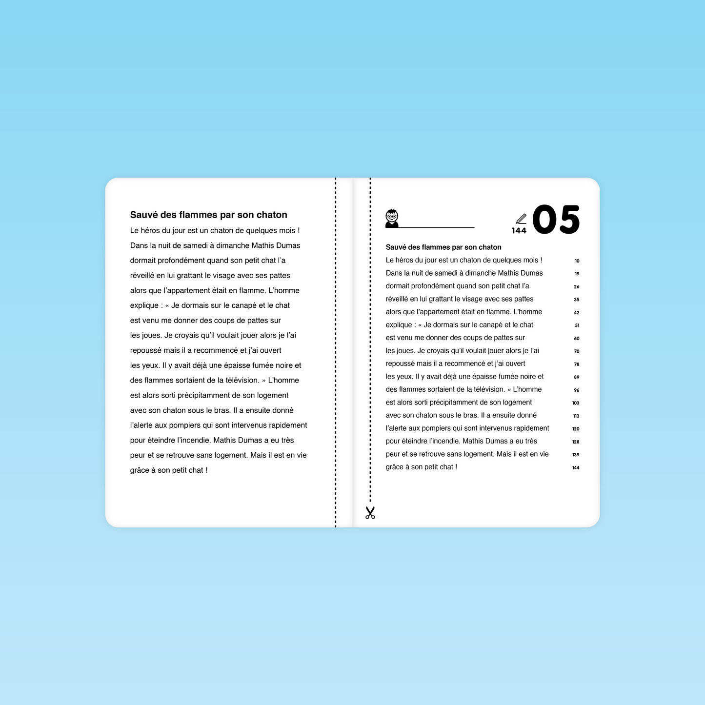 texte fluence Sauvé des flammes par son chaton pour améliorer la fluence en lecture au cycle 3