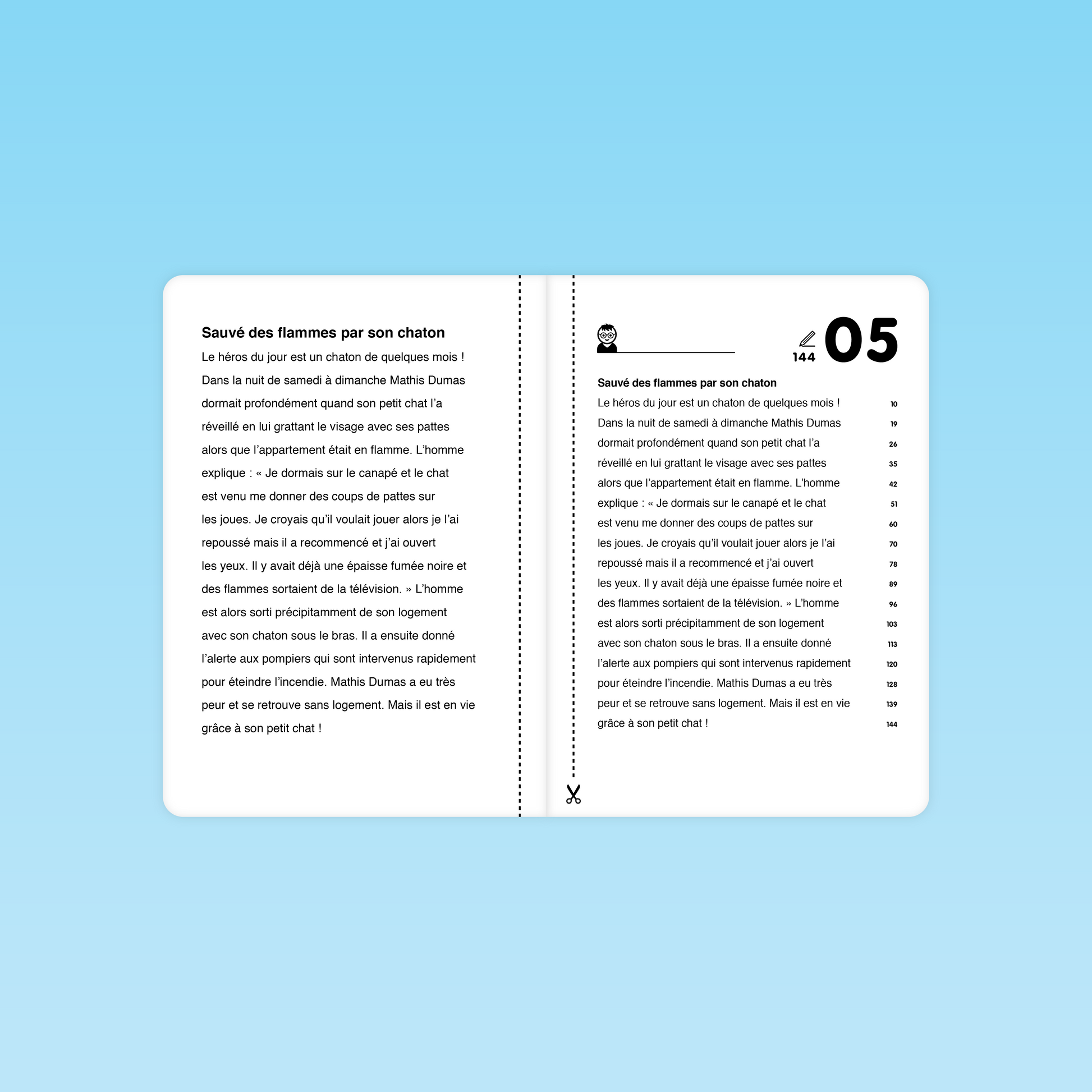 texte fluence Sauvé des flammes par son chaton pour améliorer la fluence en lecture au cycle 3