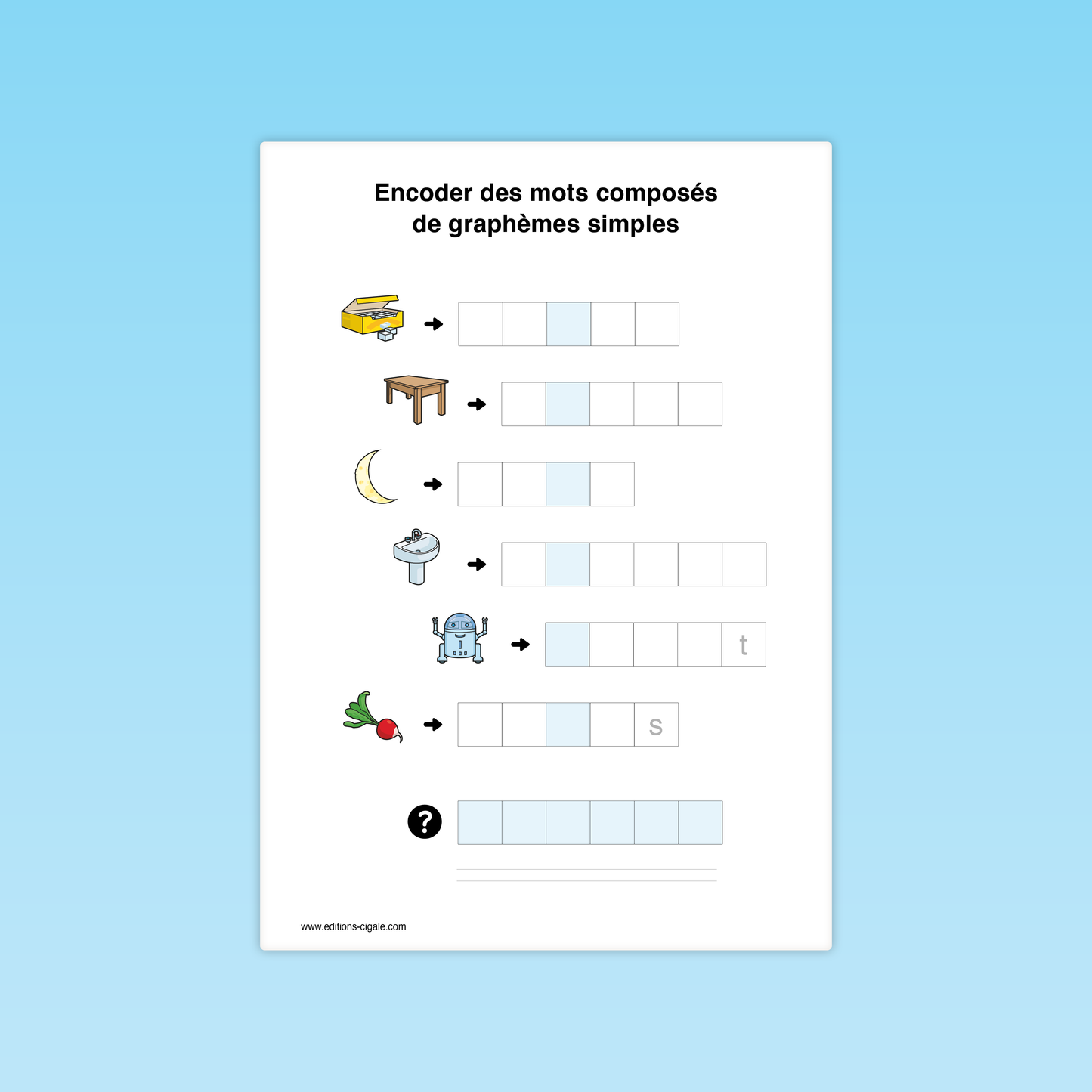 Encoder des mots composés de graphèmes simples
