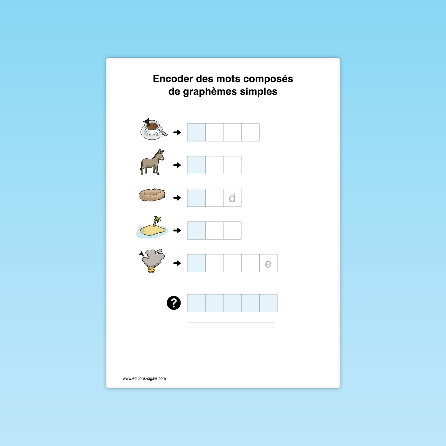 Encoder des mots composés de graphèmes simples