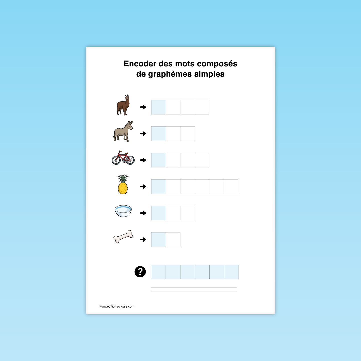 Encoder des mots composés de graphèmes simples