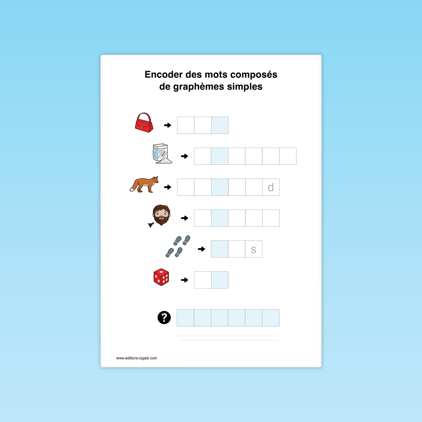 Encoder des mots composés de graphèmes simples