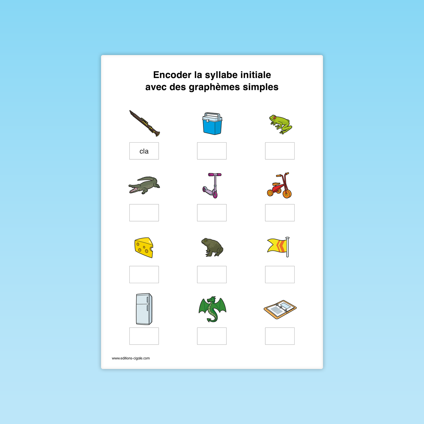 Encoder des syllabes composées de graphèmes simples