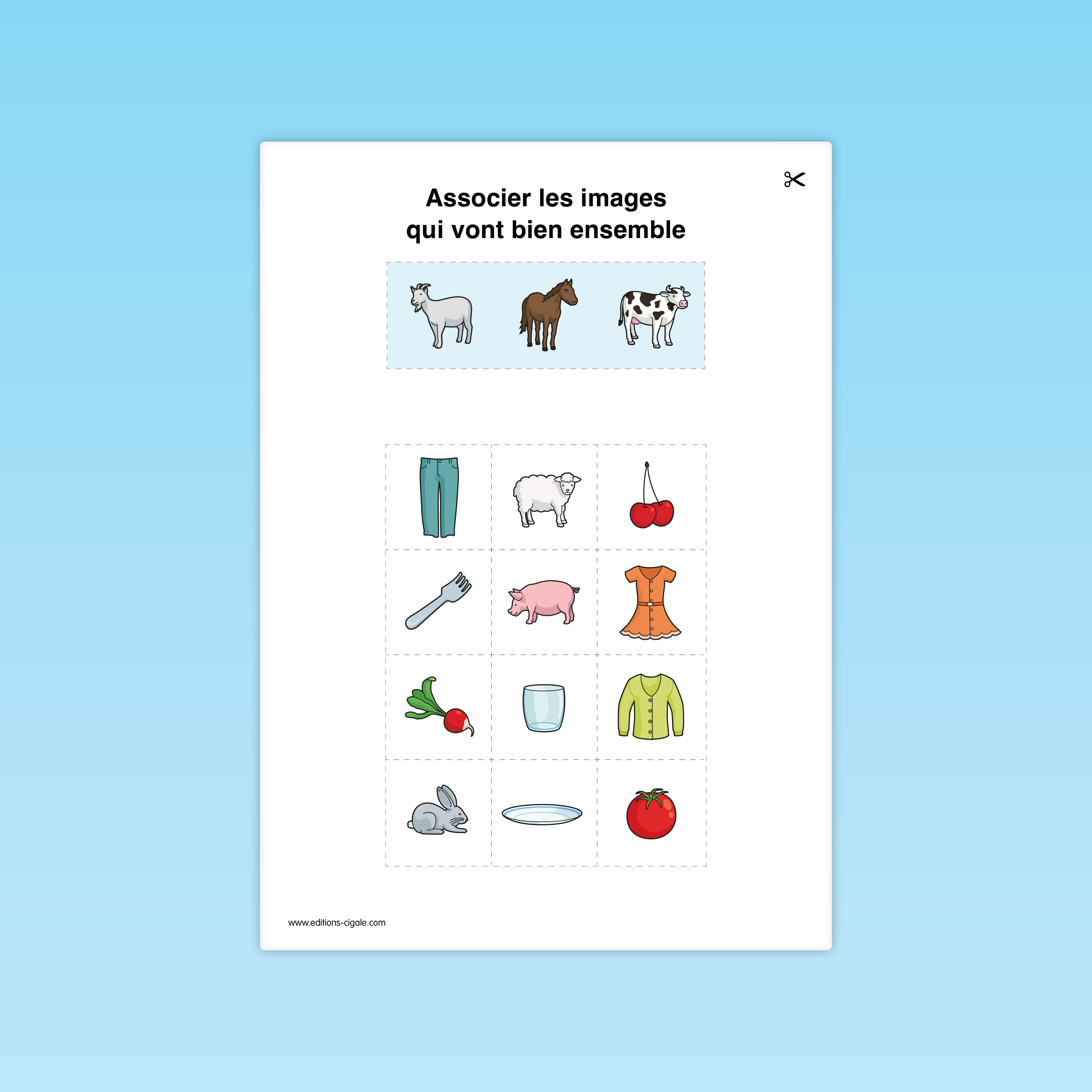 Associer les objets par catégorie