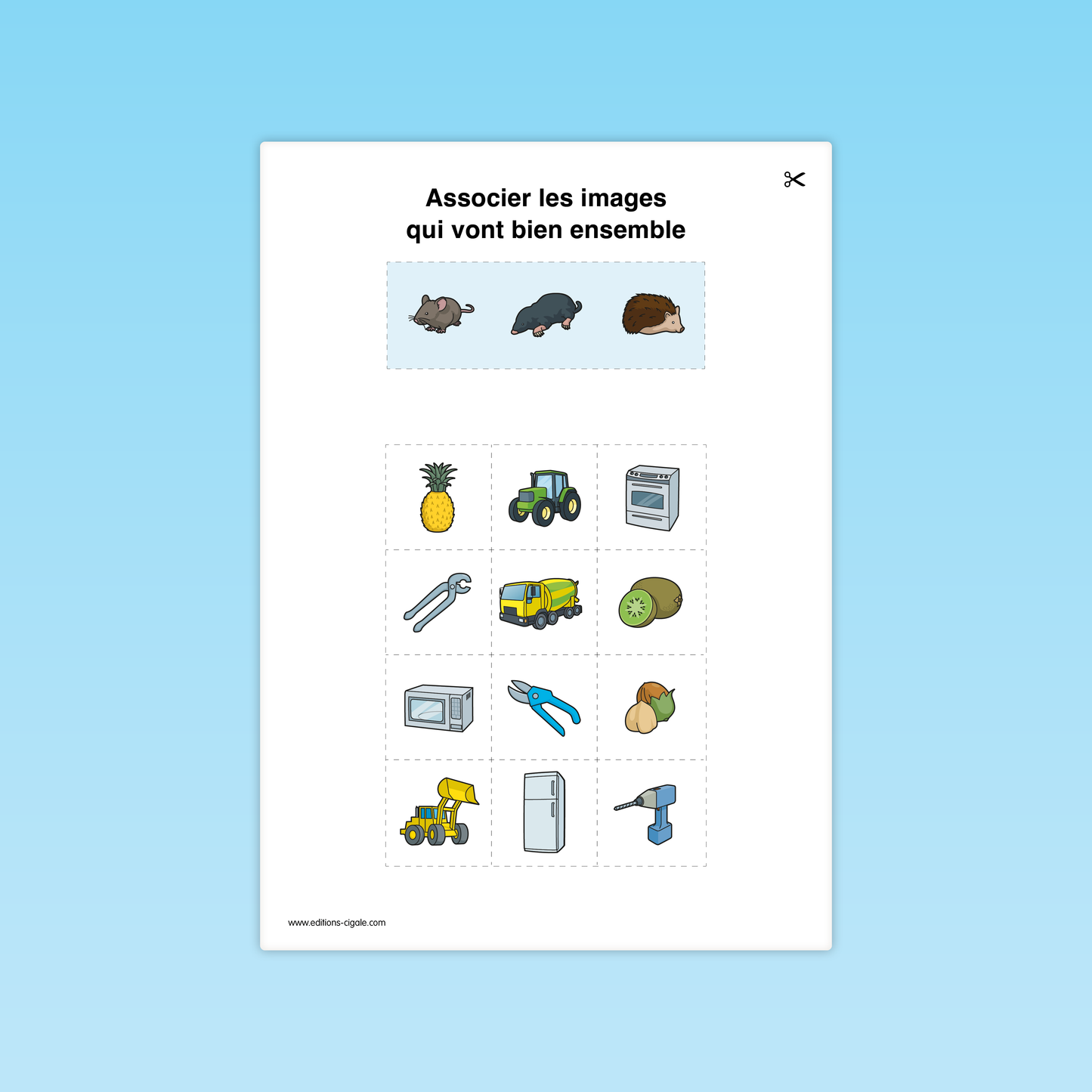 Associer les objets par catégorie