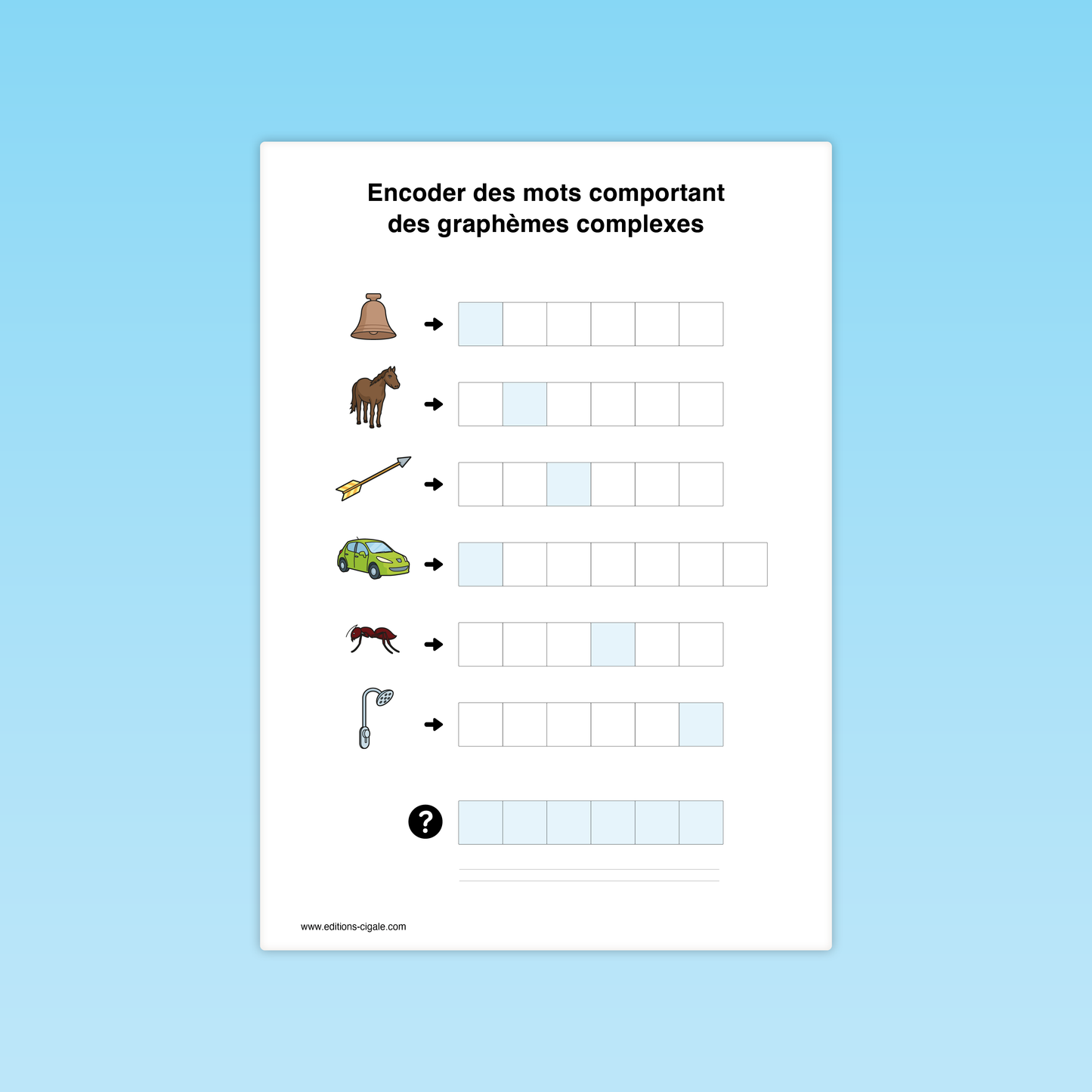 Encoder des mots comportant des graphèmes complexes