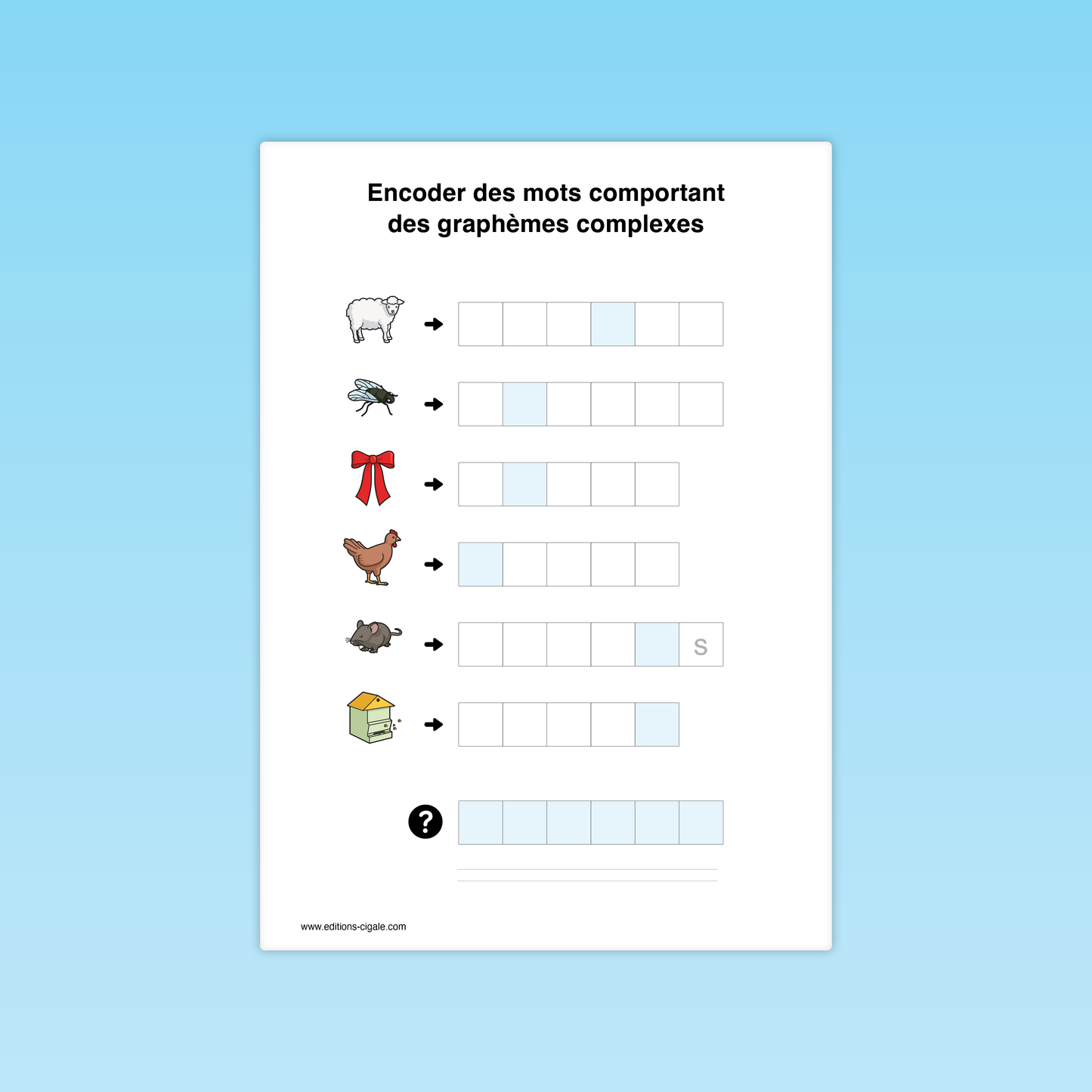 Encoder des mots comportant des graphèmes complexes