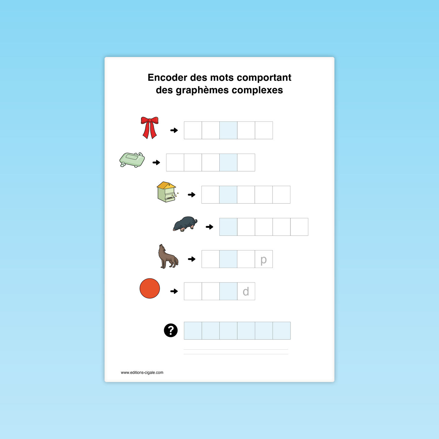Encoder des mots comportant des graphèmes complexes
