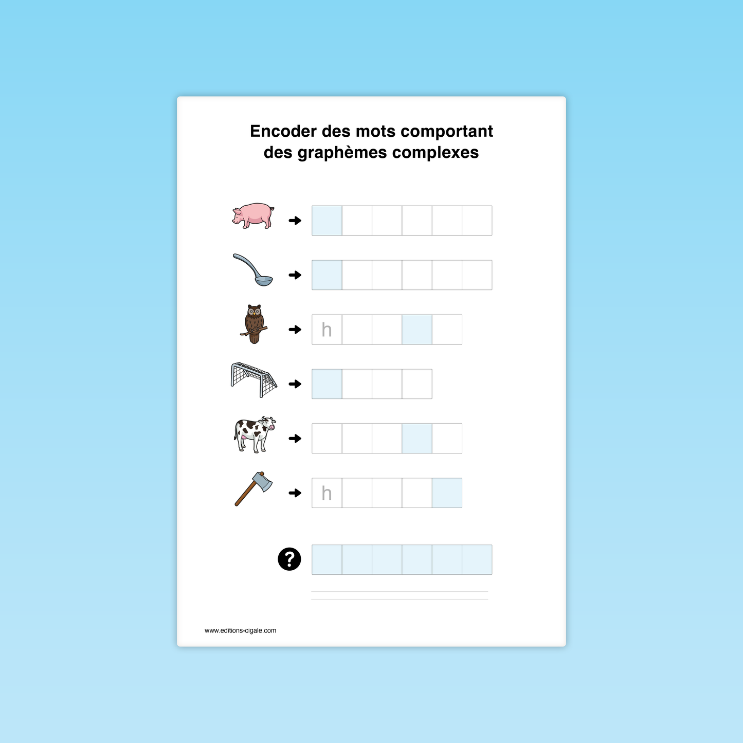 Encoder des mots comportant des graphèmes complexes