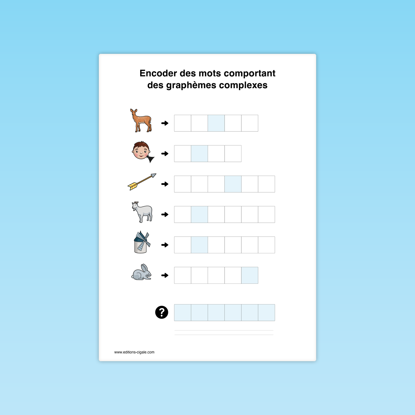 Encoder des mots comportant des graphèmes complexes