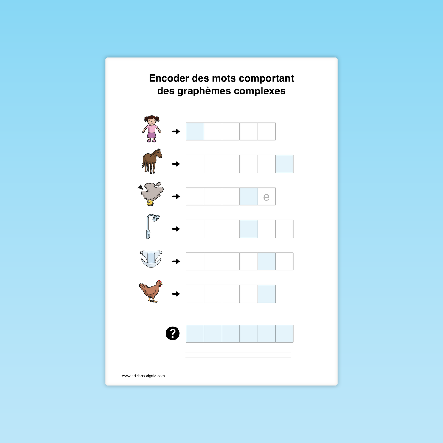 Encoder des mots comportant des graphèmes complexes