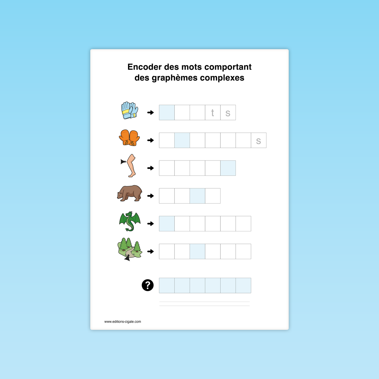 Encoder des mots comportant des graphèmes complexes