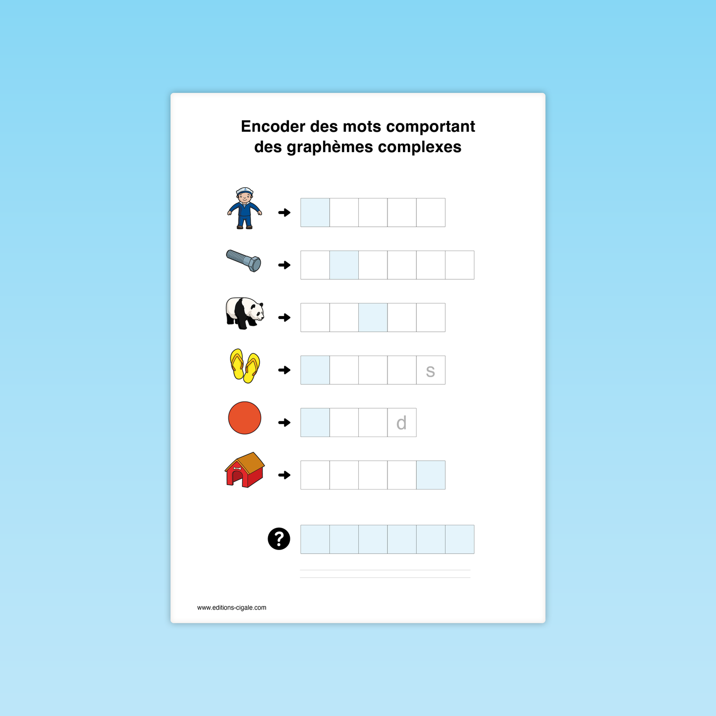 Encoder des mots comportant des graphèmes complexes