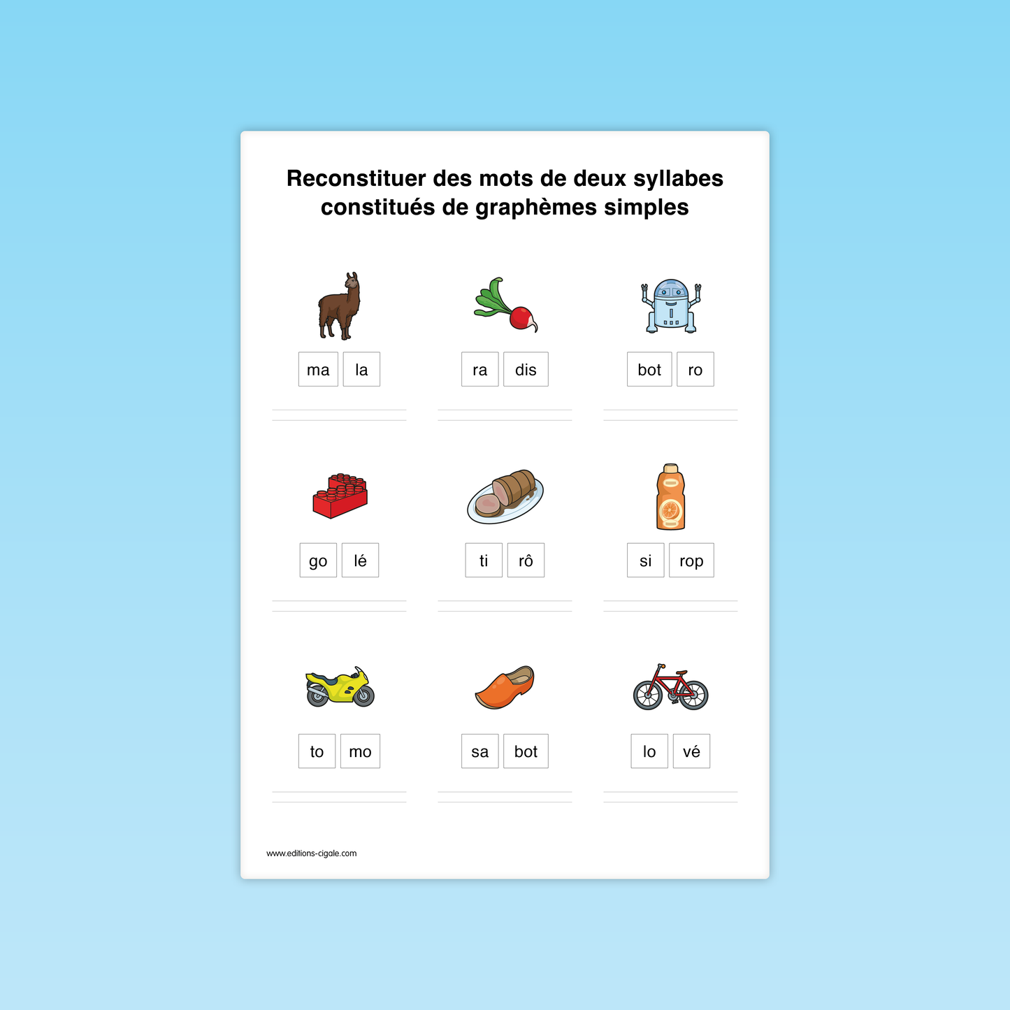 Reconstituer des mots composés de graphèmes simples