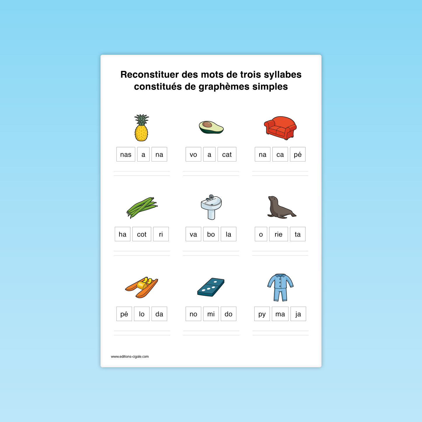 Reconstituer des mots composés de graphèmes simples