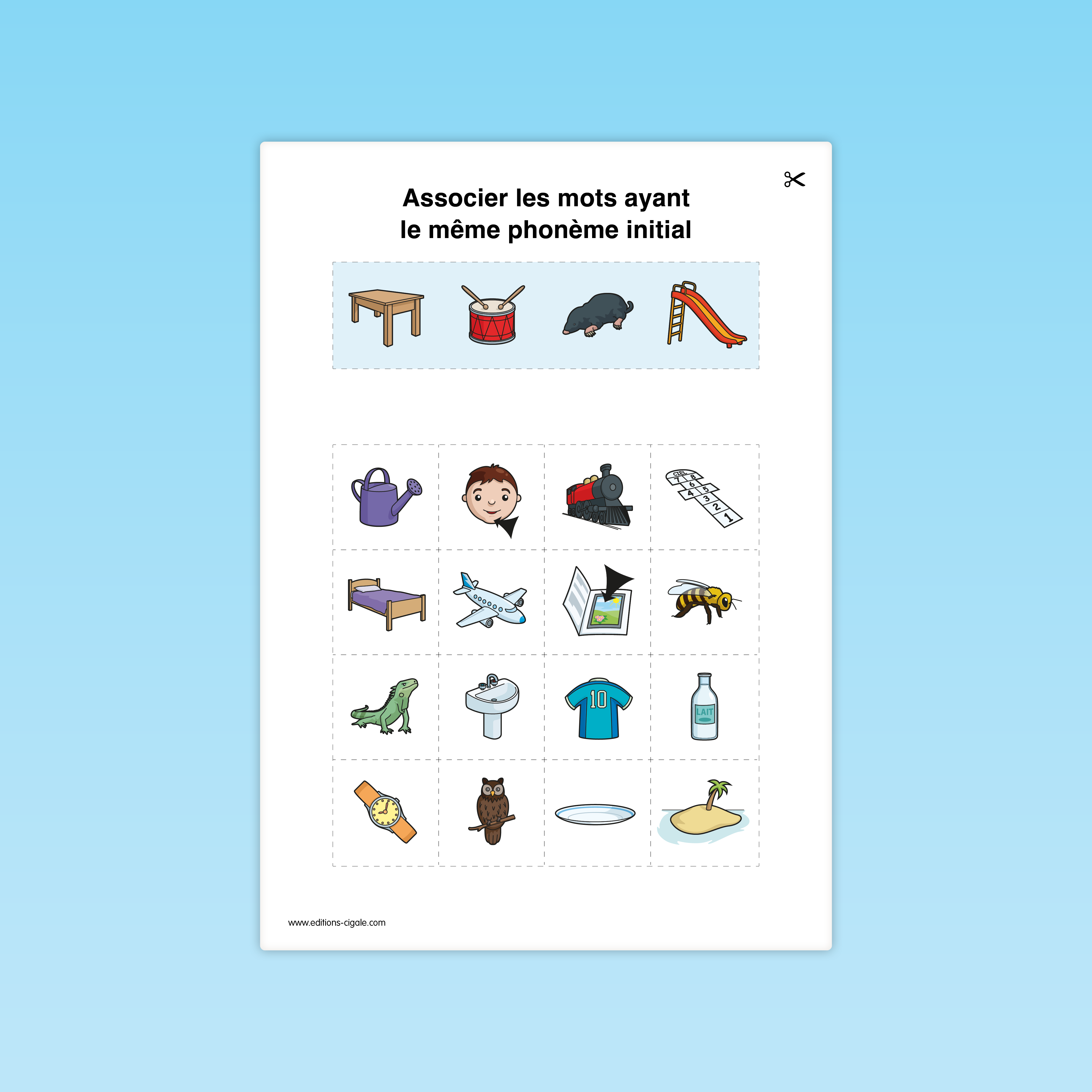 Associer des mots ayant le même phonème initial