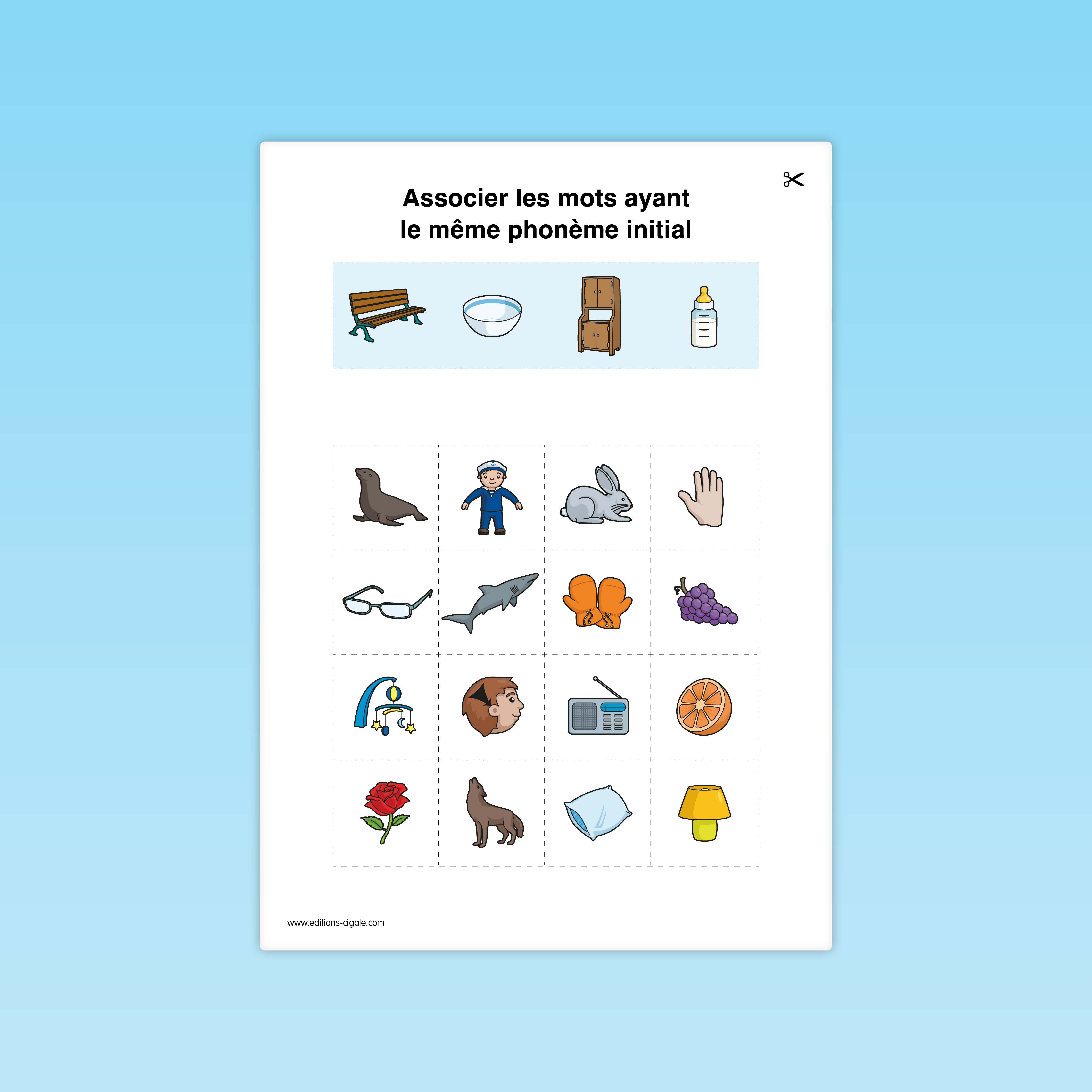 Associer des mots ayant le même phonème initial