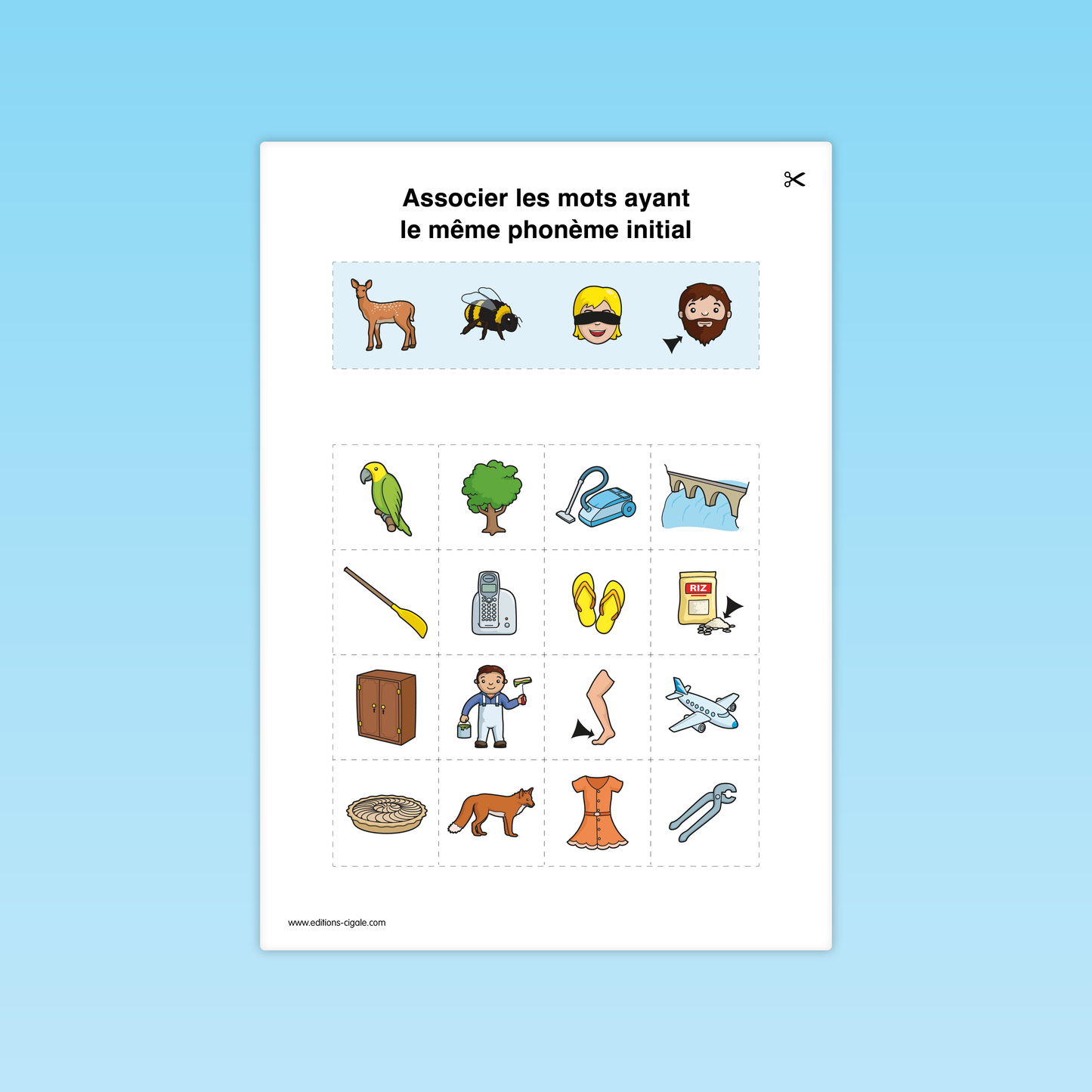 Associer des mots ayant le même phonème initial