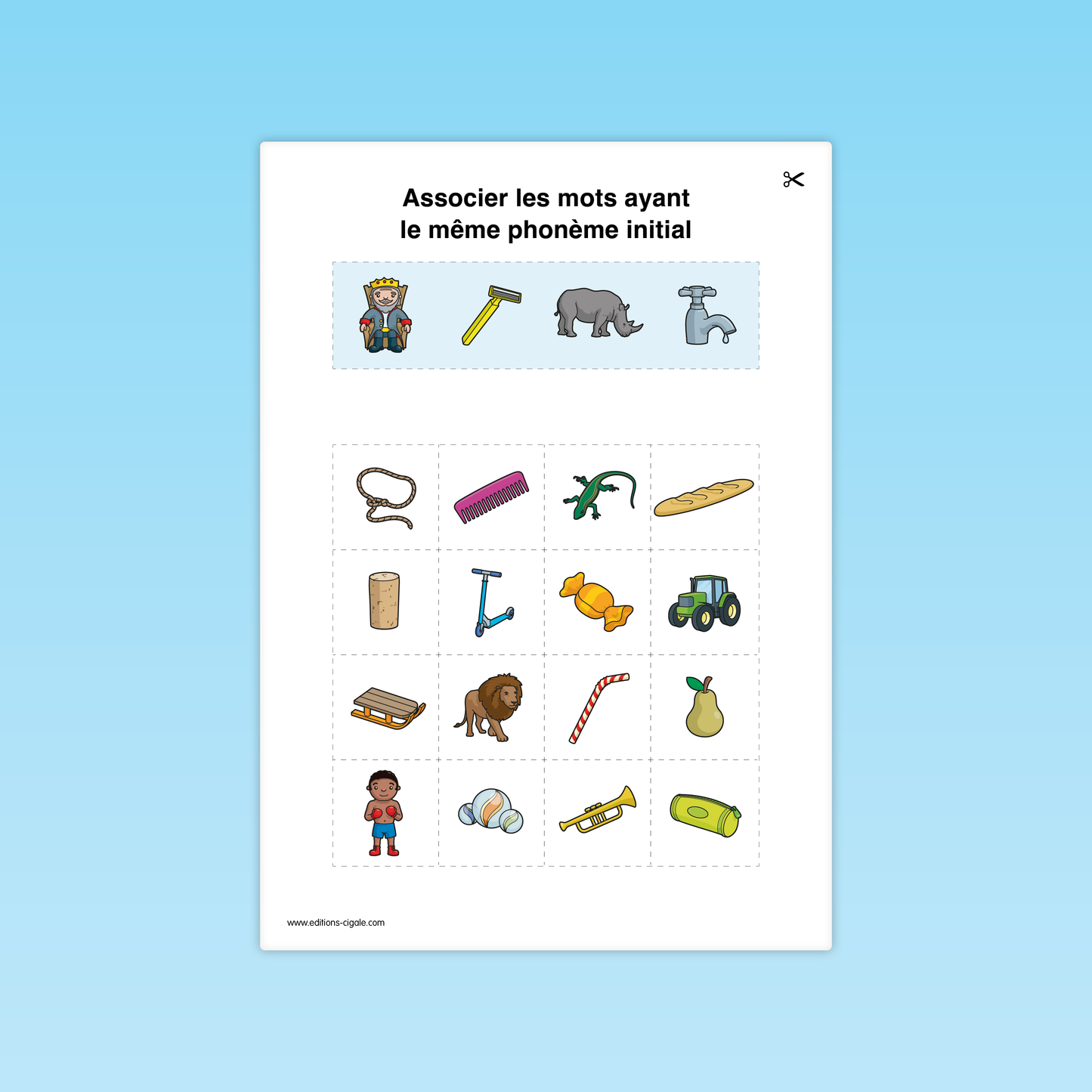 Associer des mots ayant le même phonème initial
