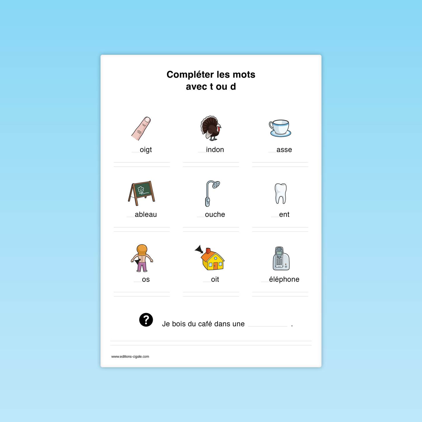 Compléter un mot avec son phonème initial