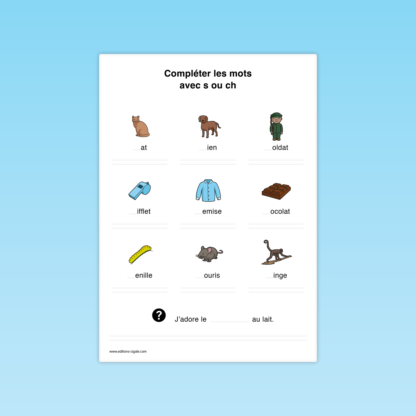 Compléter un mot avec son phonème initial