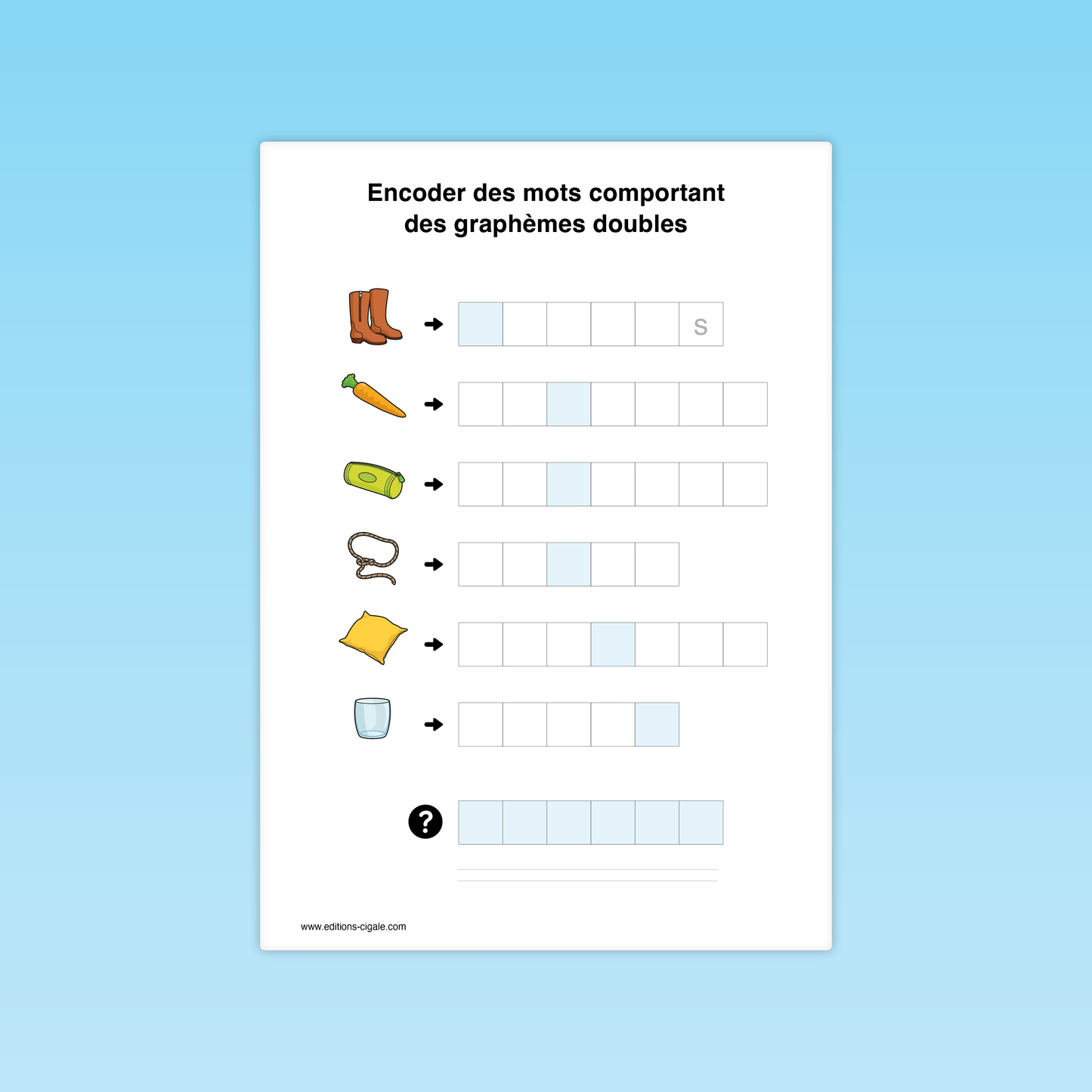 Encoder des mots comportant des graphèmes doubles