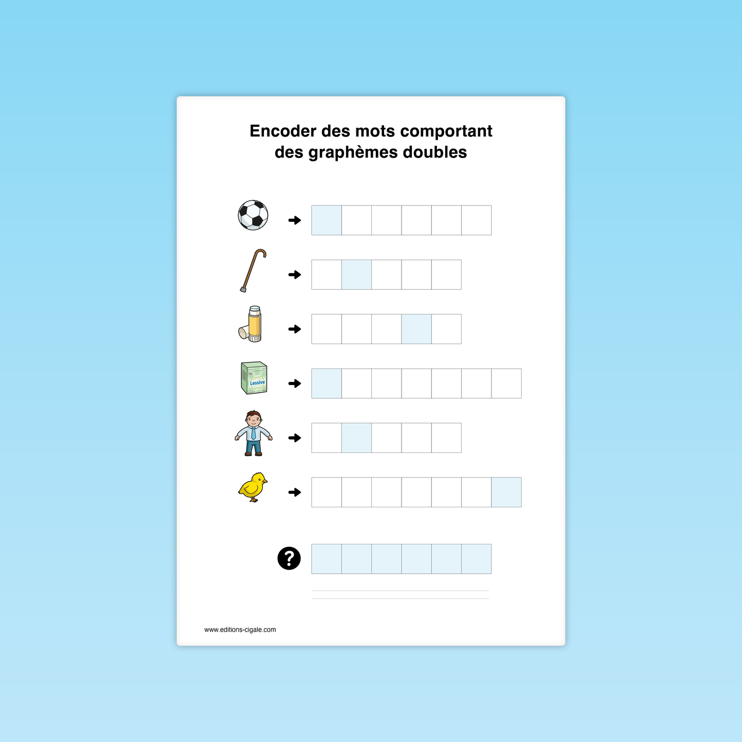 Encoder des mots comportant des graphèmes doubles