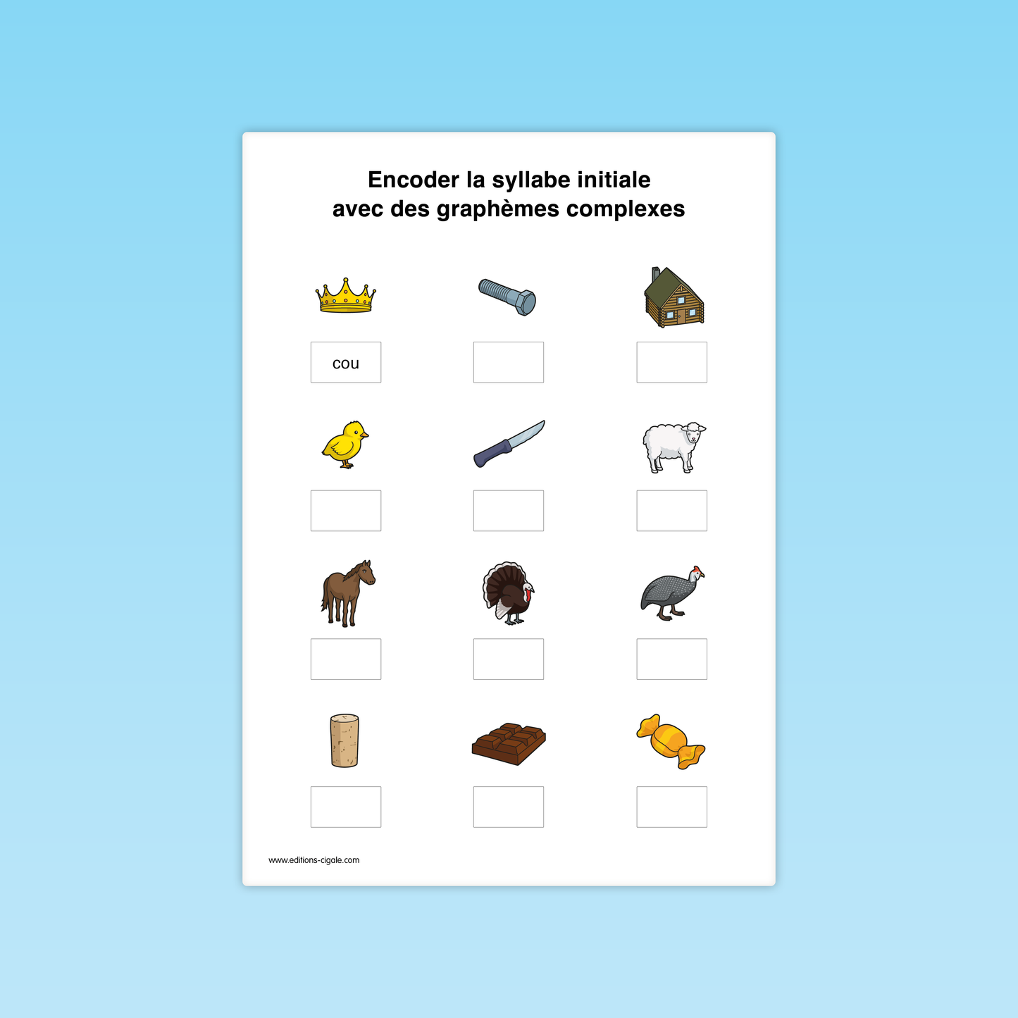 Encoder des syllabes composées de graphèmes complexes