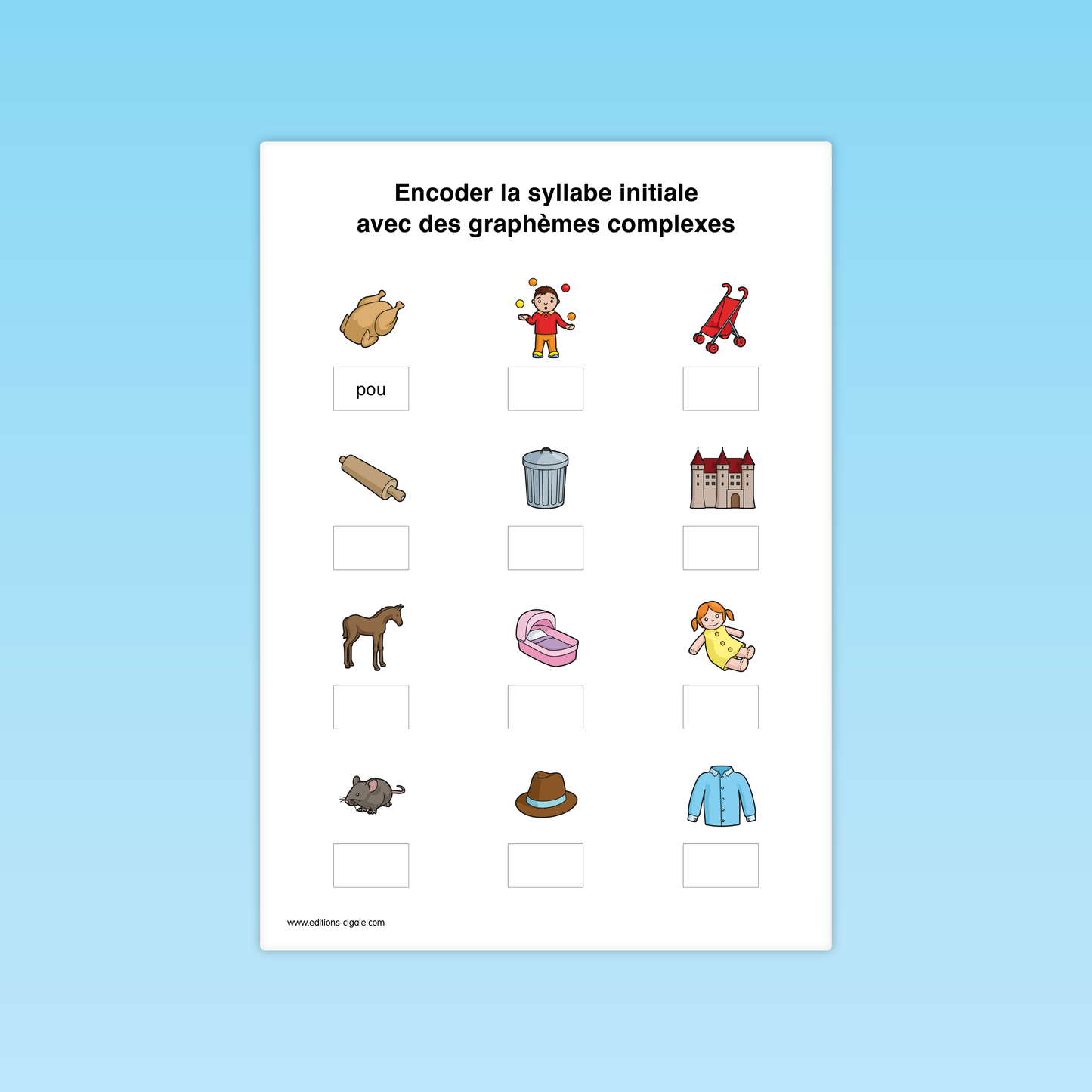Encoder des syllabes composées de graphèmes complexes