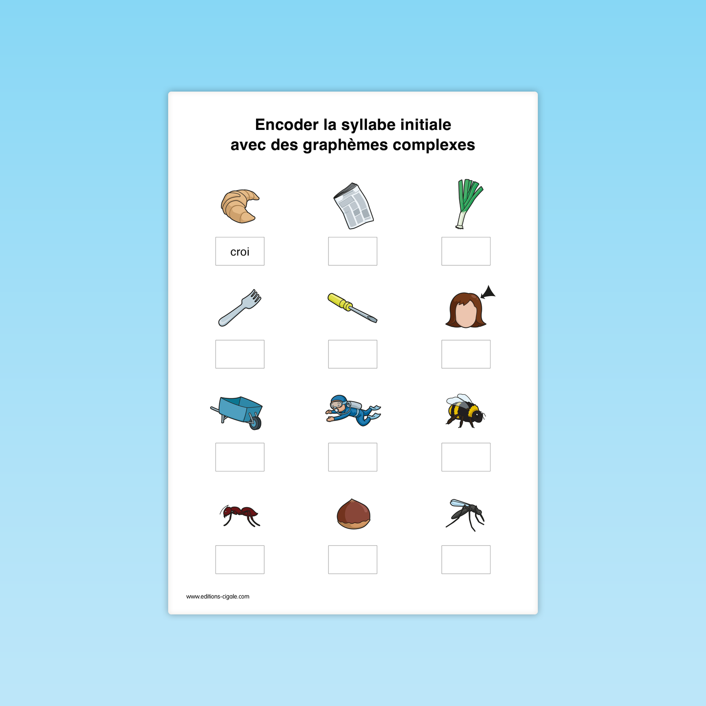 Encoder des syllabes composées de graphèmes complexes