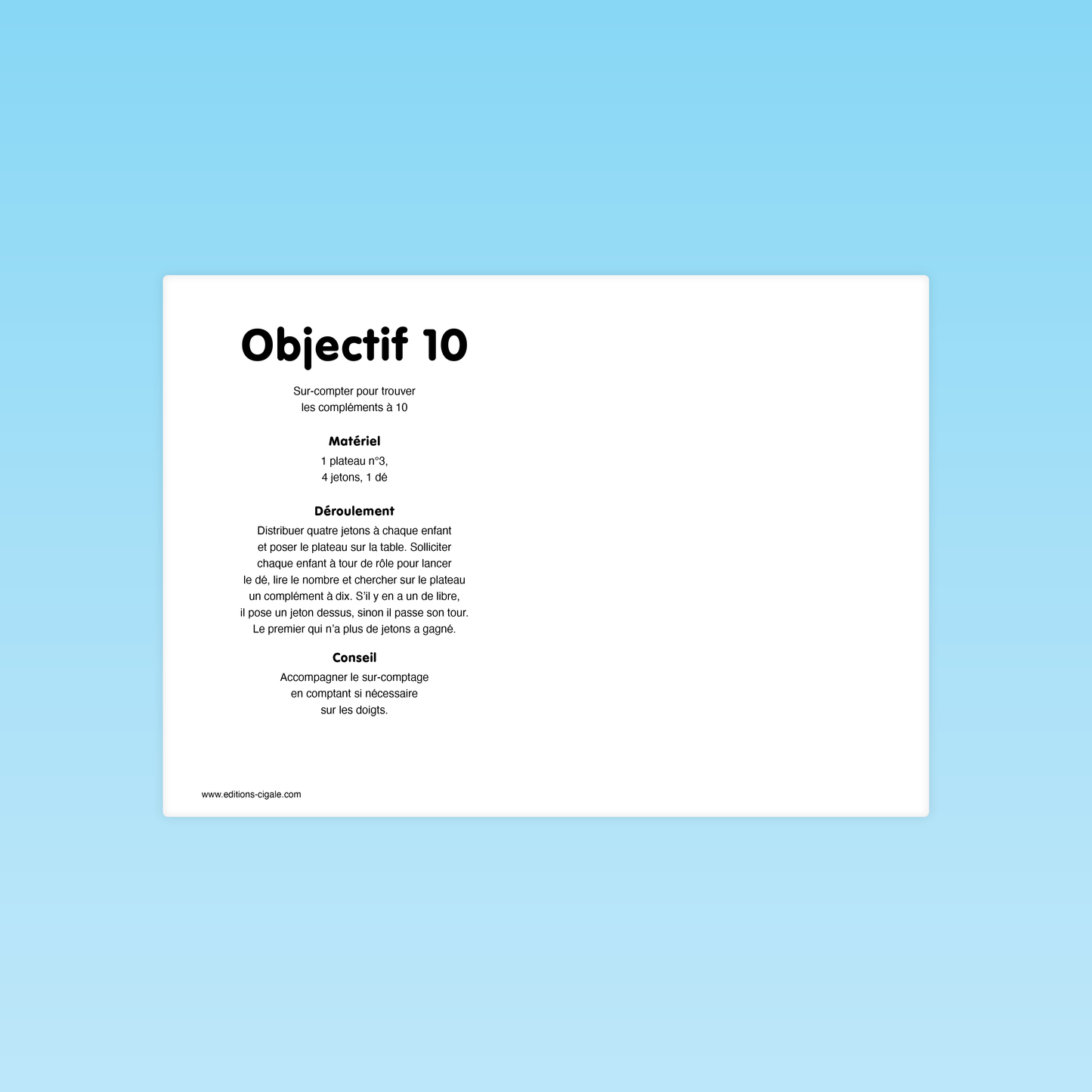 Objectif 10