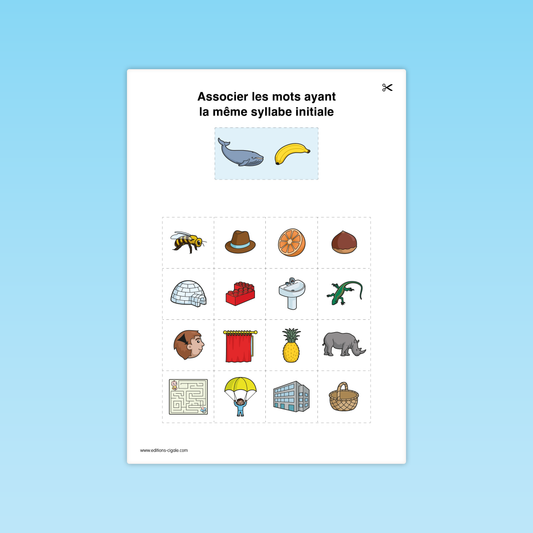 Associer des mots ayant la même syllabe initiale