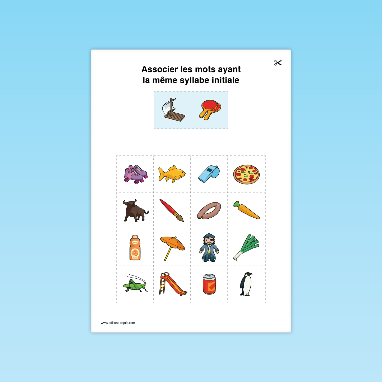 Associer des mots ayant la même syllabe initiale