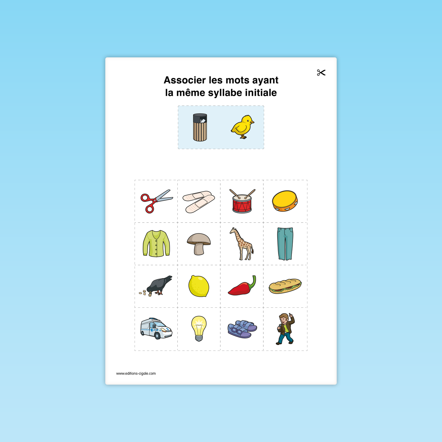 Associer des mots ayant la même syllabe initiale